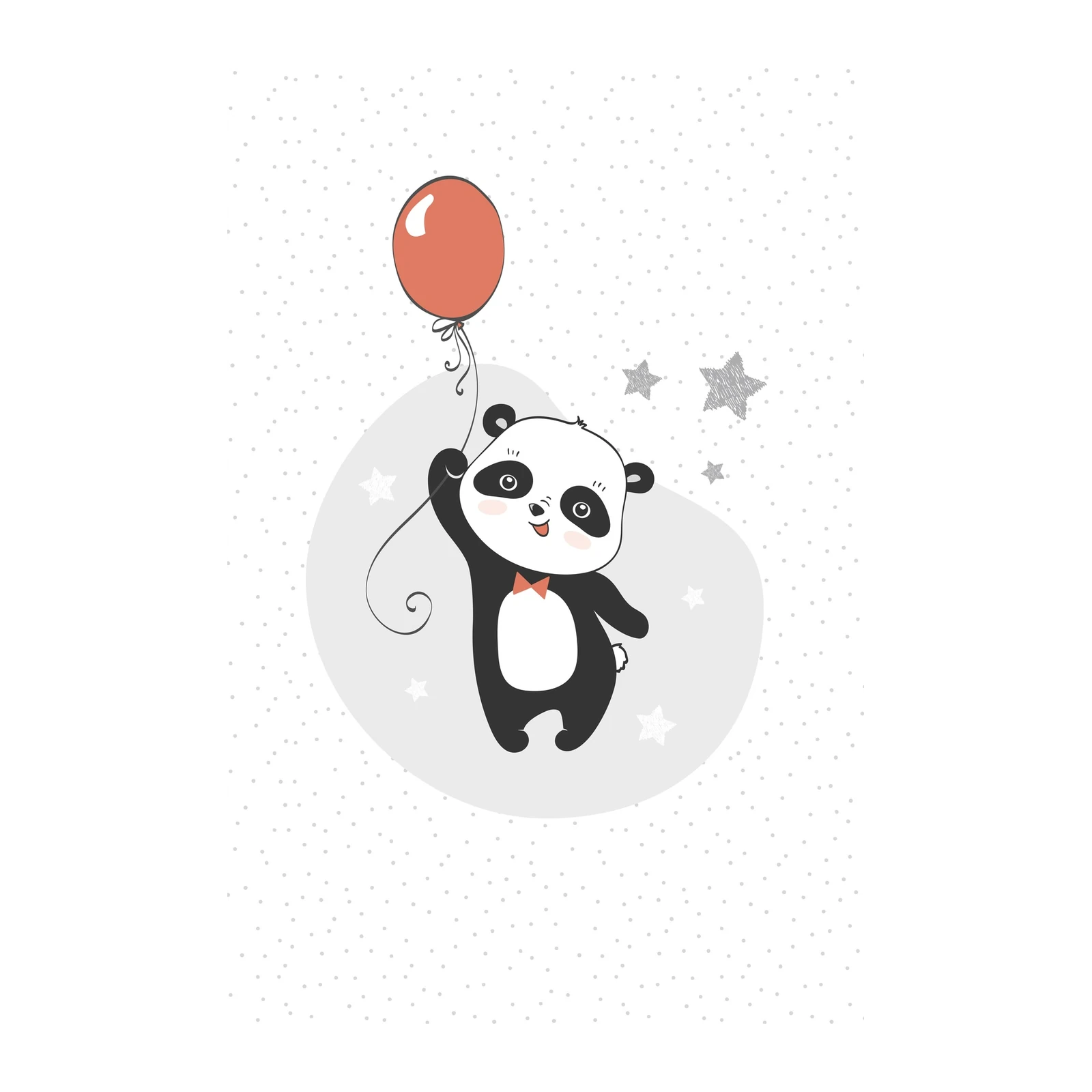 Adorable Panda with Balloon Wall Art