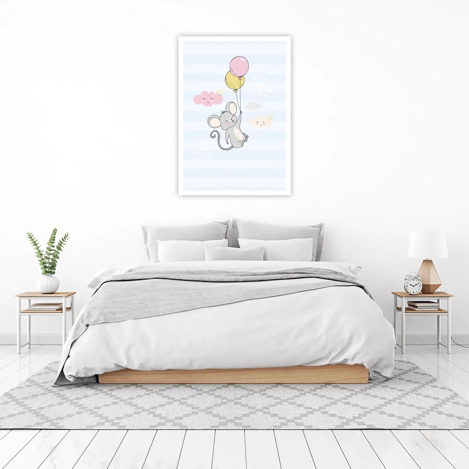 Adorable Mouse Balloon Adventure Wall Art