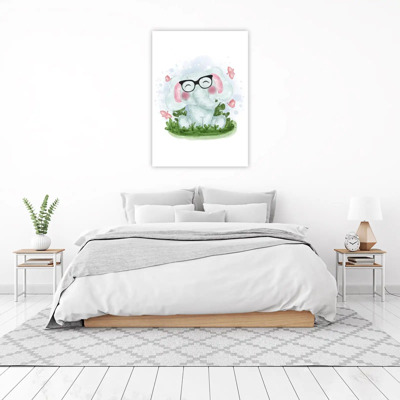 Cute Geeky Elephant Wall Art Wall Art
