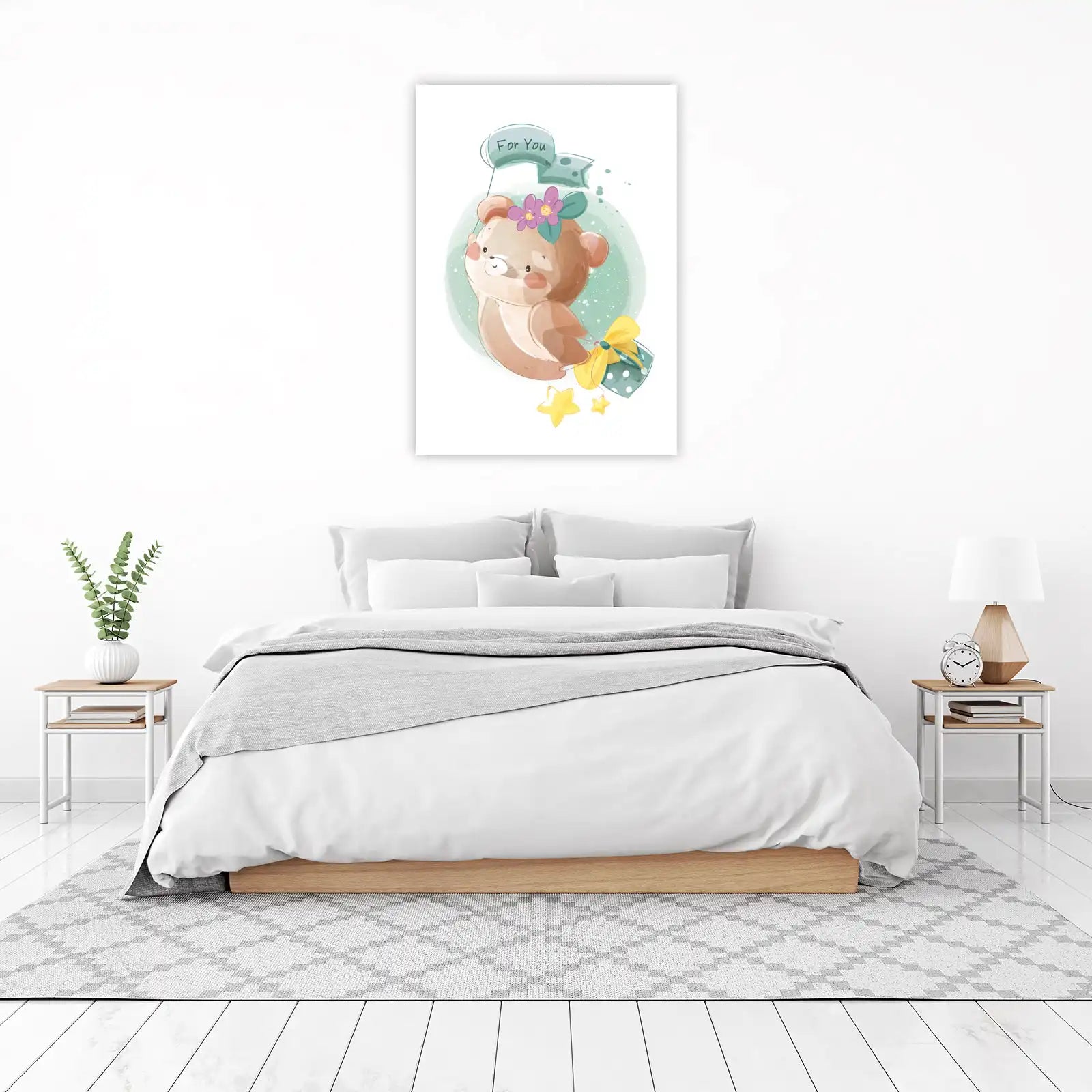 Cute Teddy Bear "For You" Wall Art