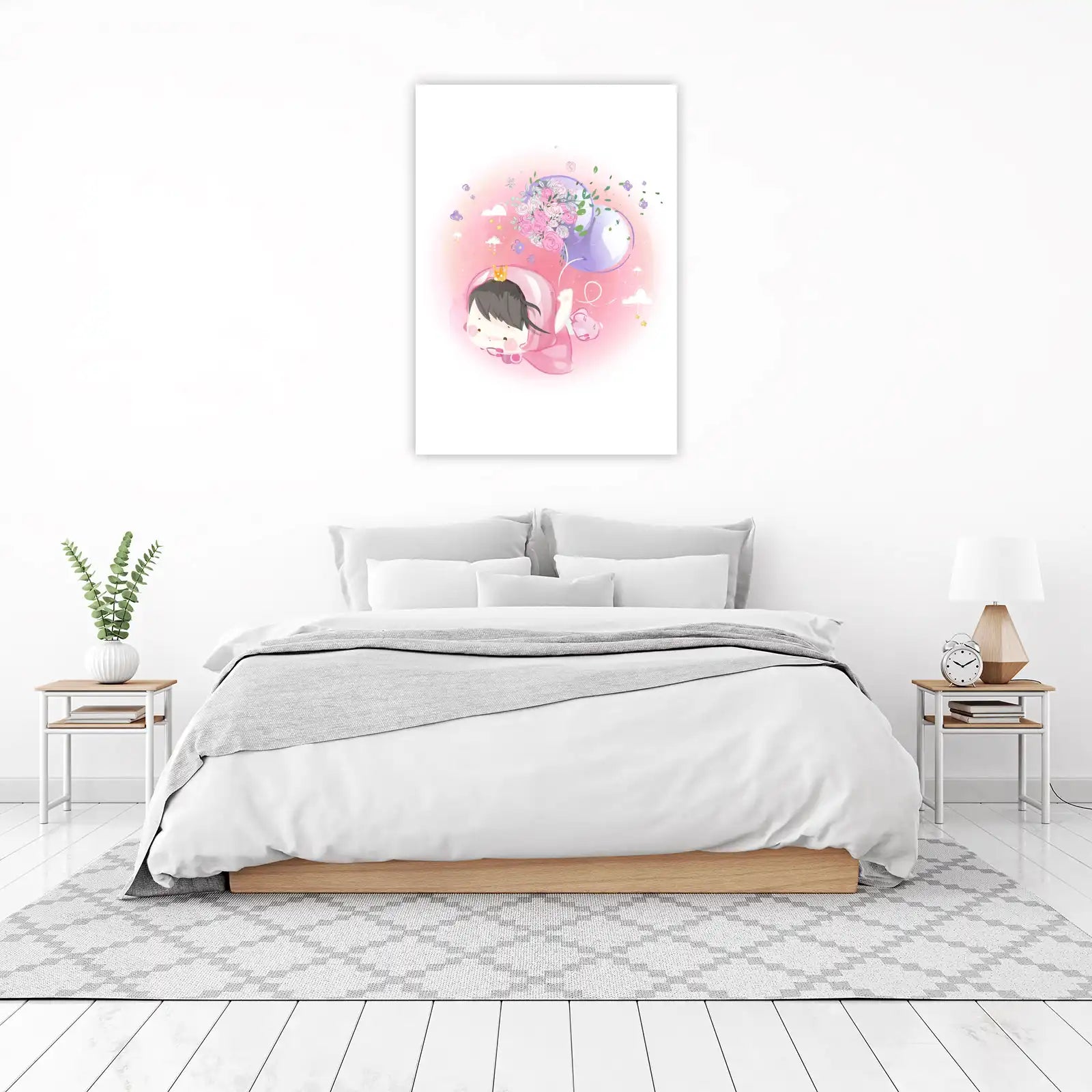 Dreamy Princess Balloon Ride Wall Art