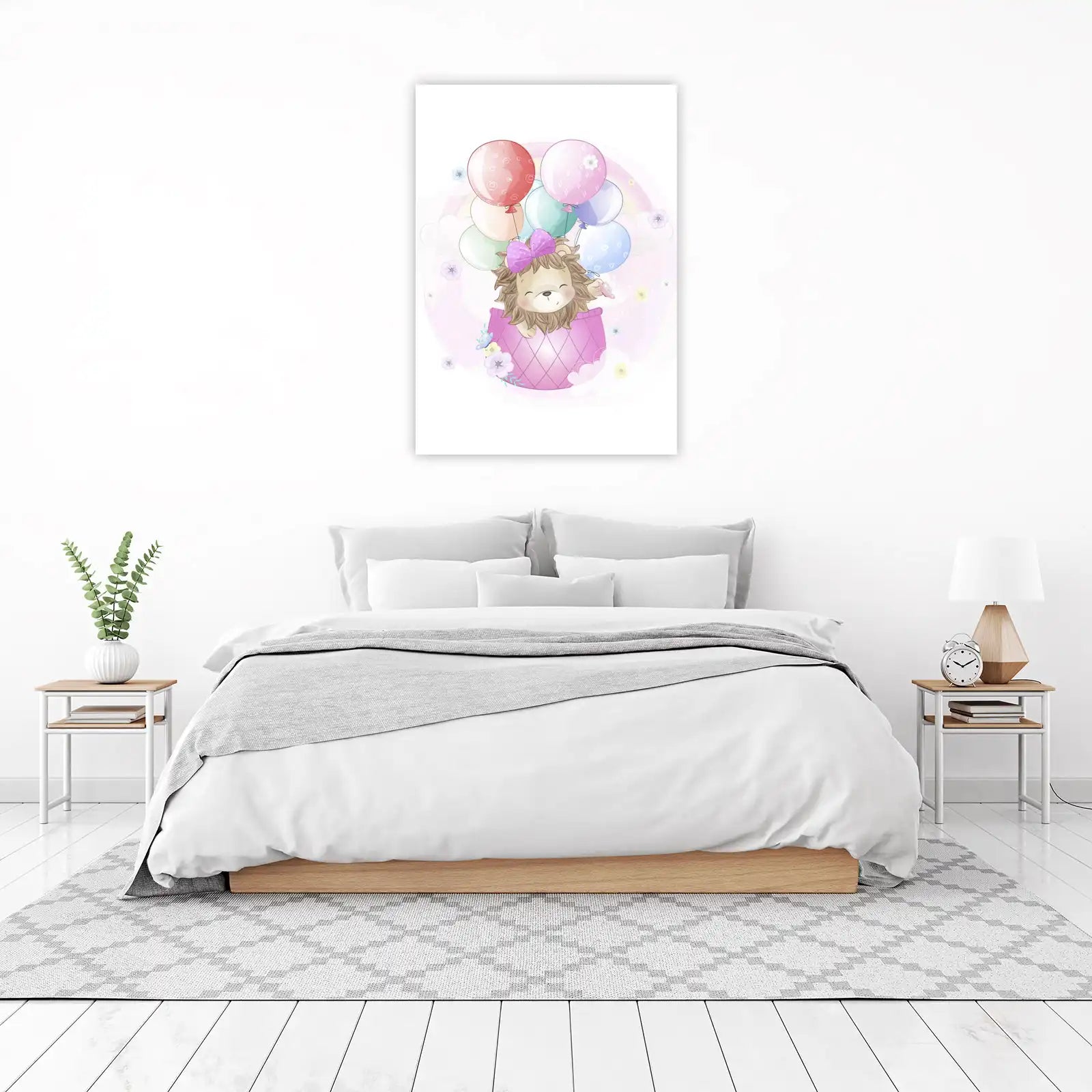 Whimsical Lion Hot Air Balloon Wall Art