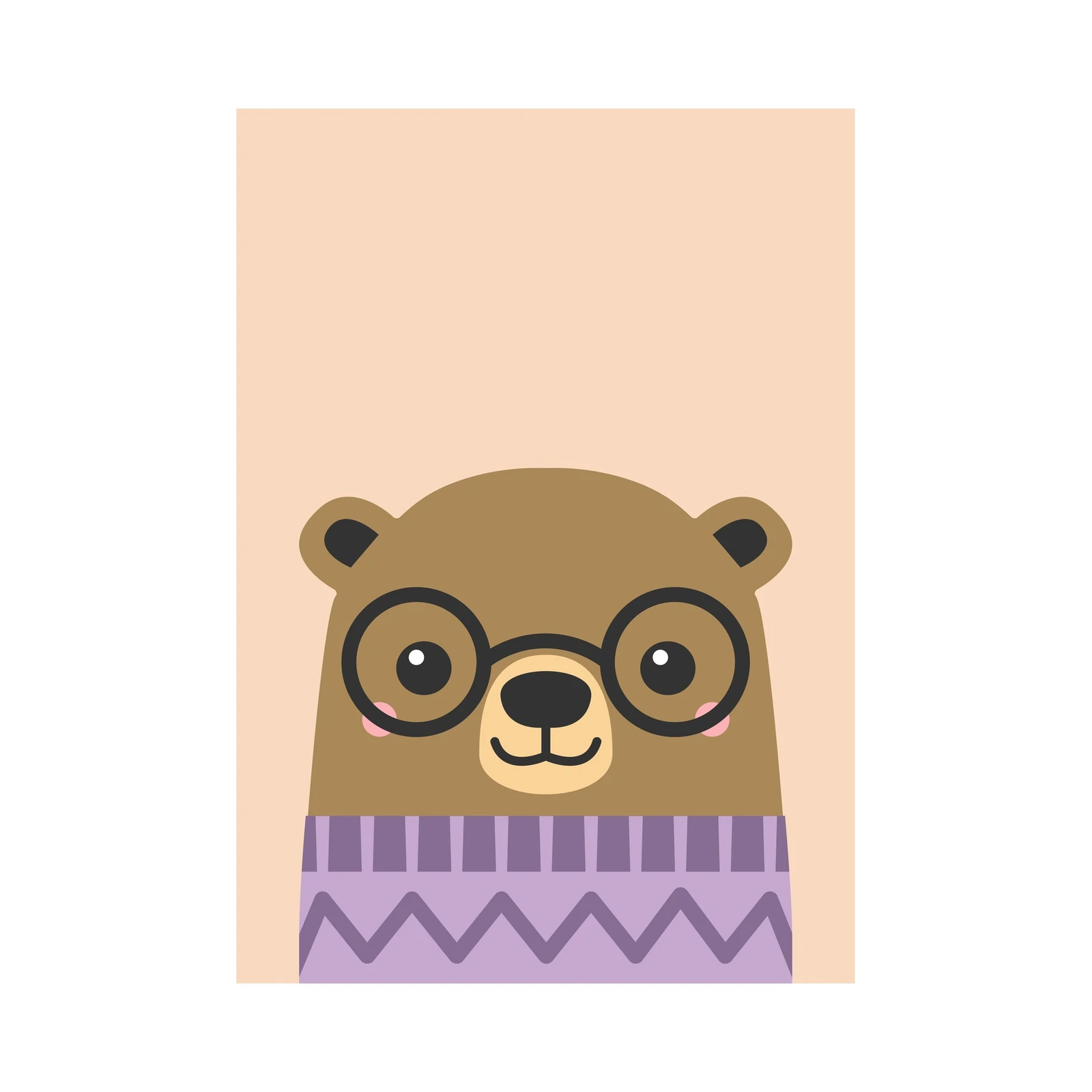 Adorable Bear with Glasses Wall Art