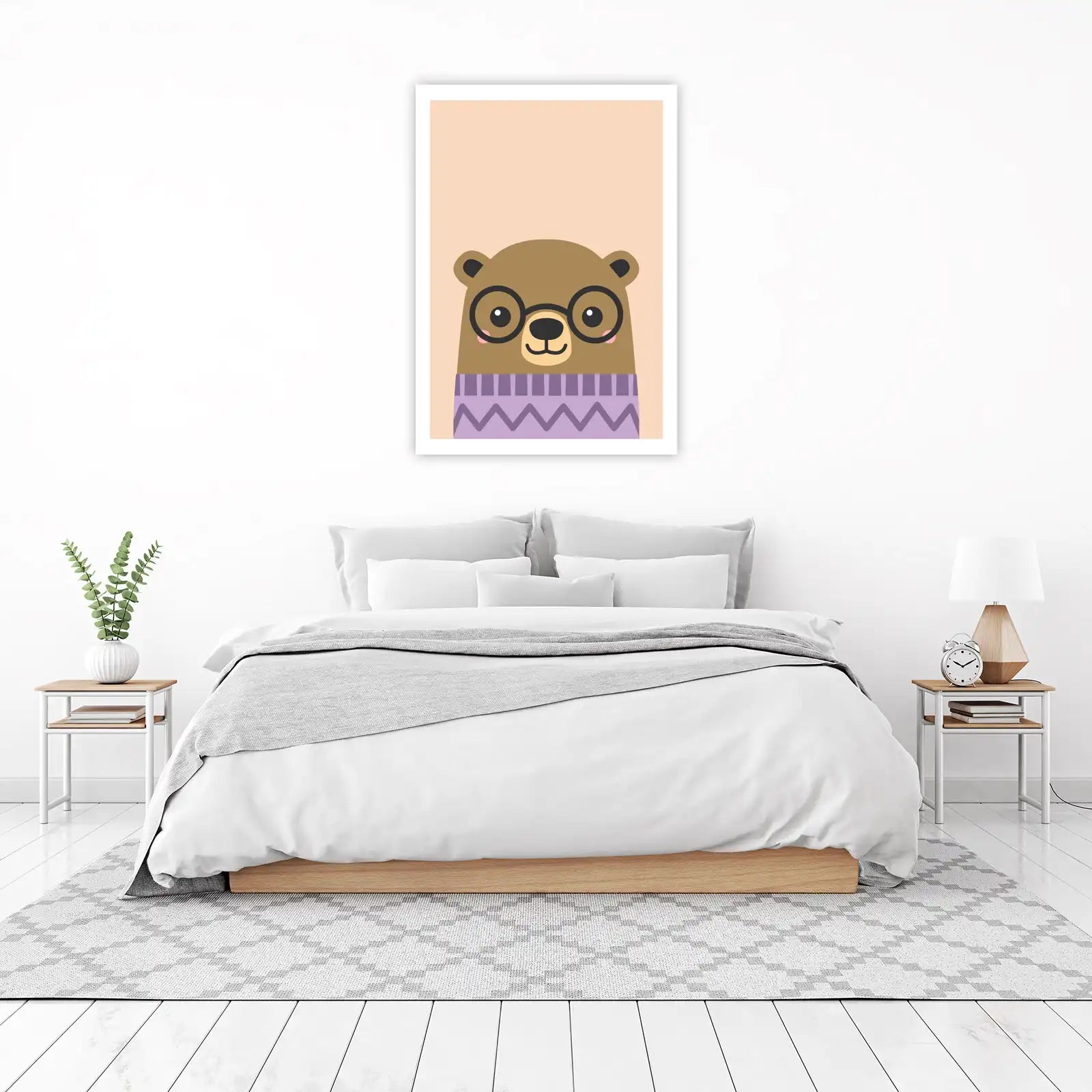 Adorable Bear with Glasses Wall Art