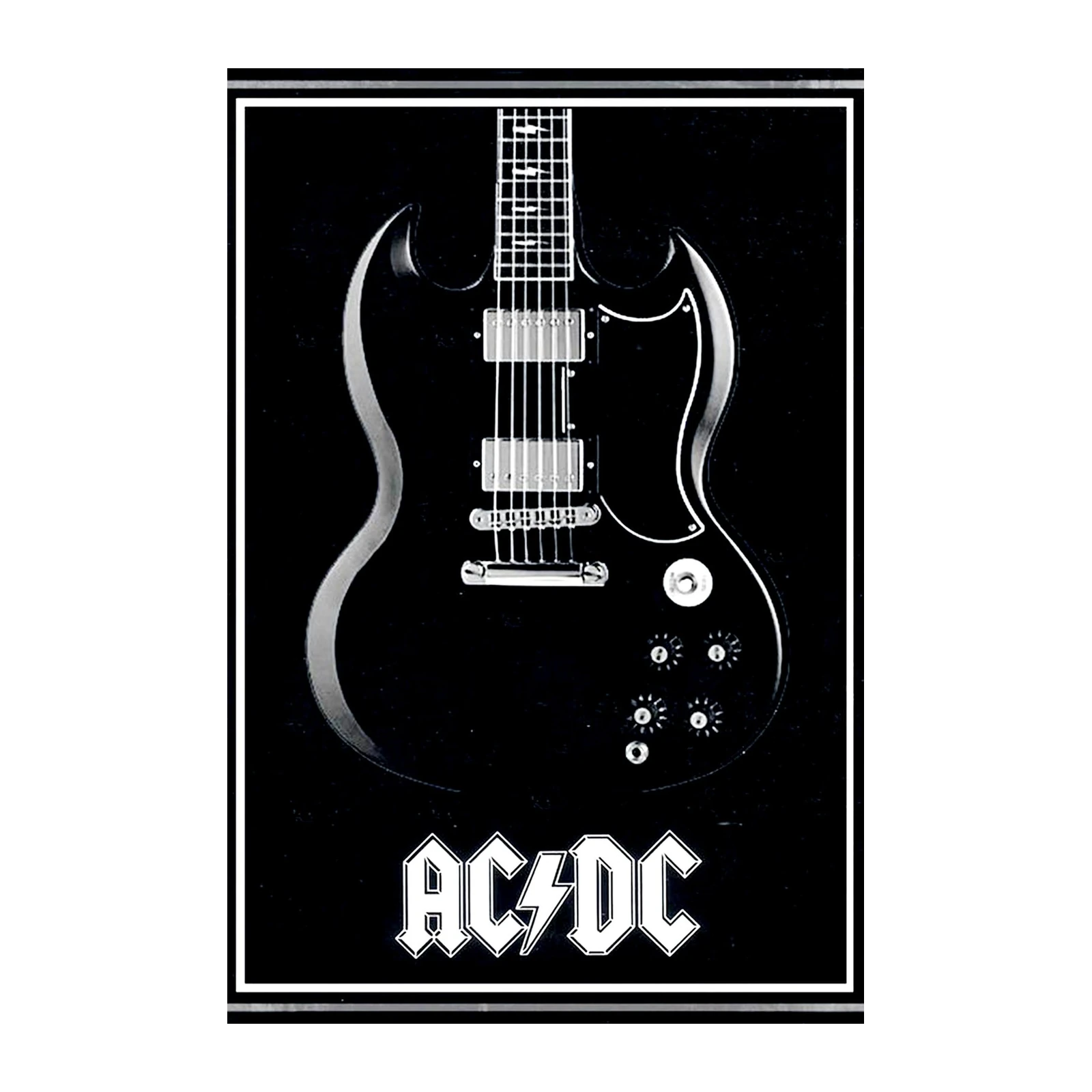 Iconic Black Guitar AC/DC Wall Art