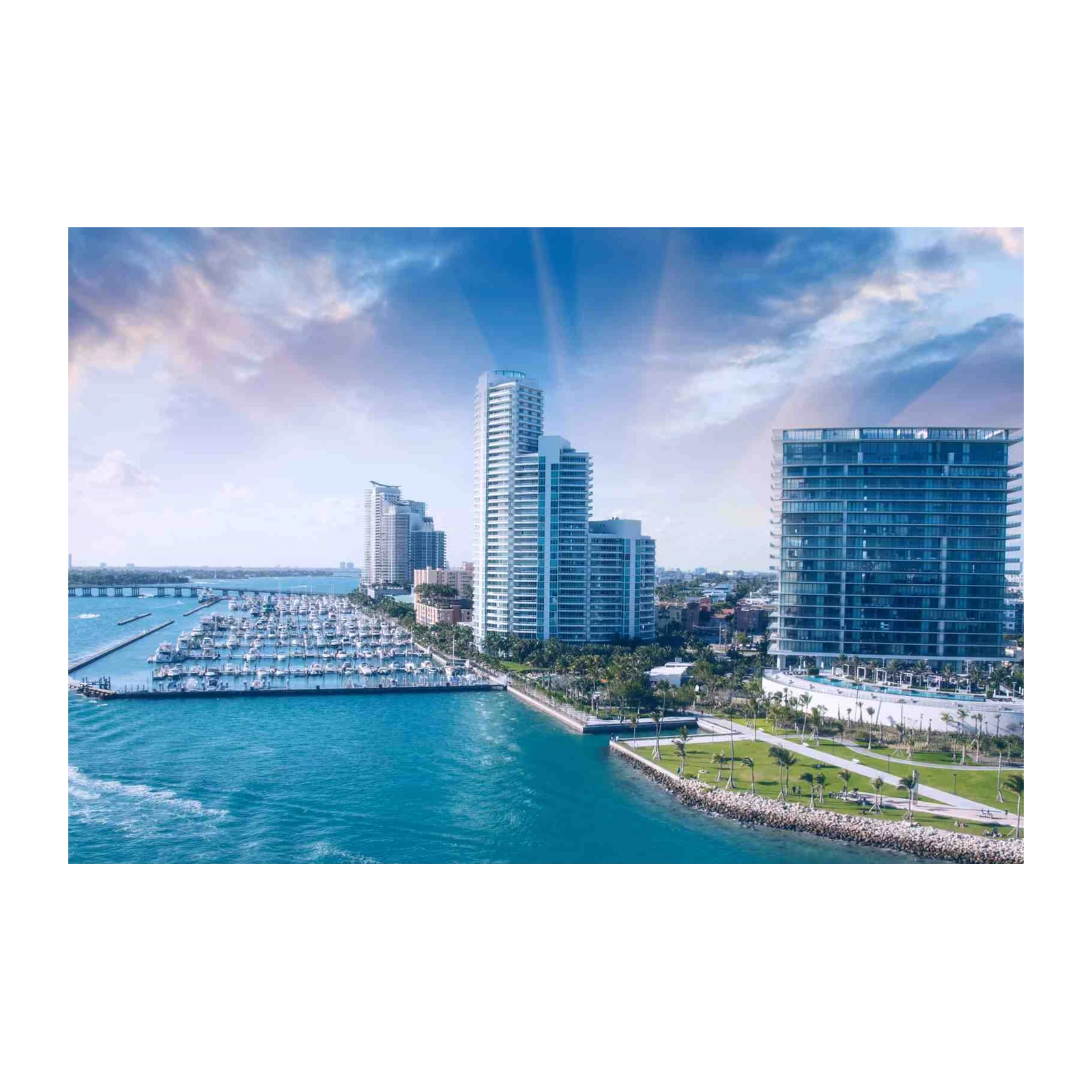 Coastal Cityscape with Yachts Wall Art