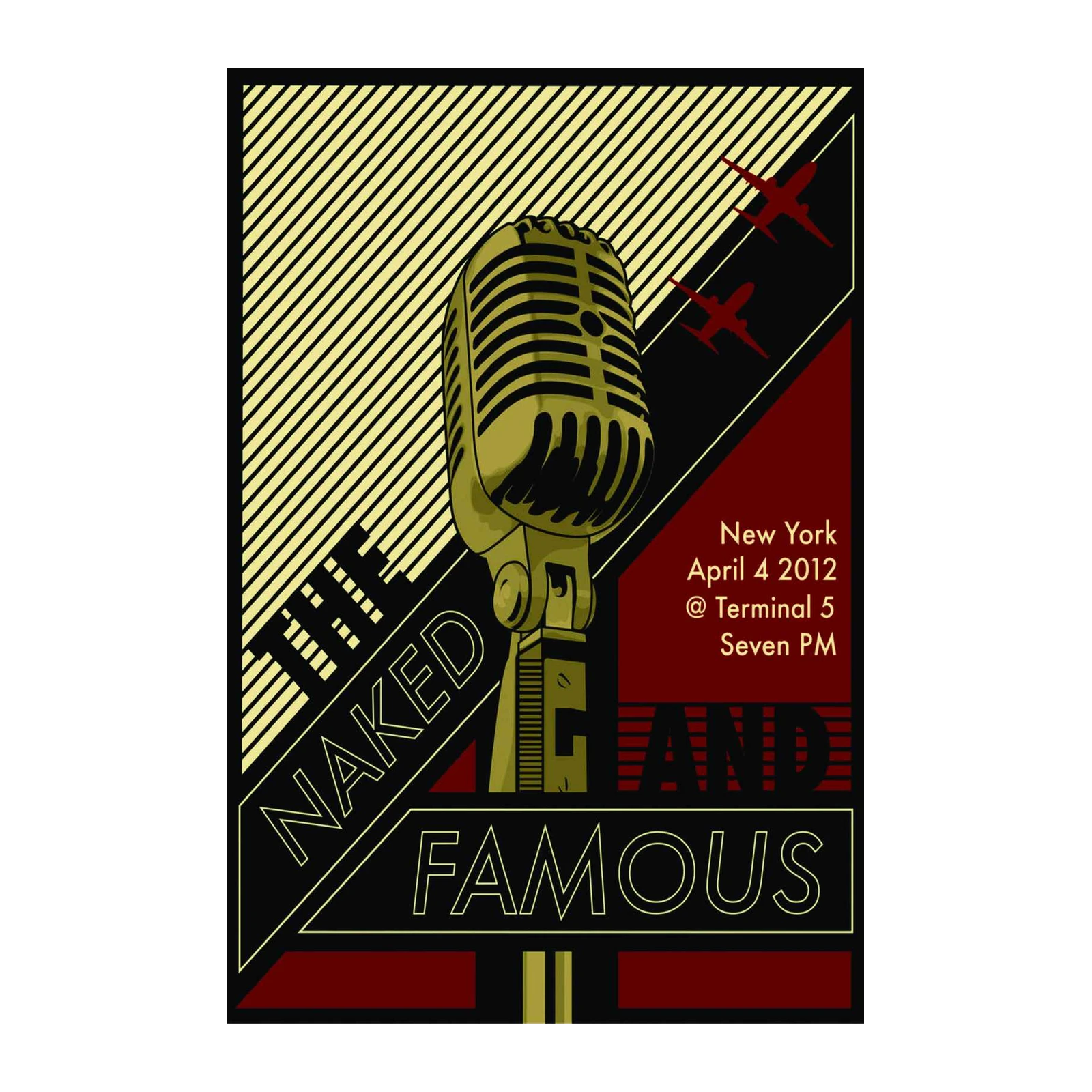 Vintage Microphone Retro Gig Poster Wall Art