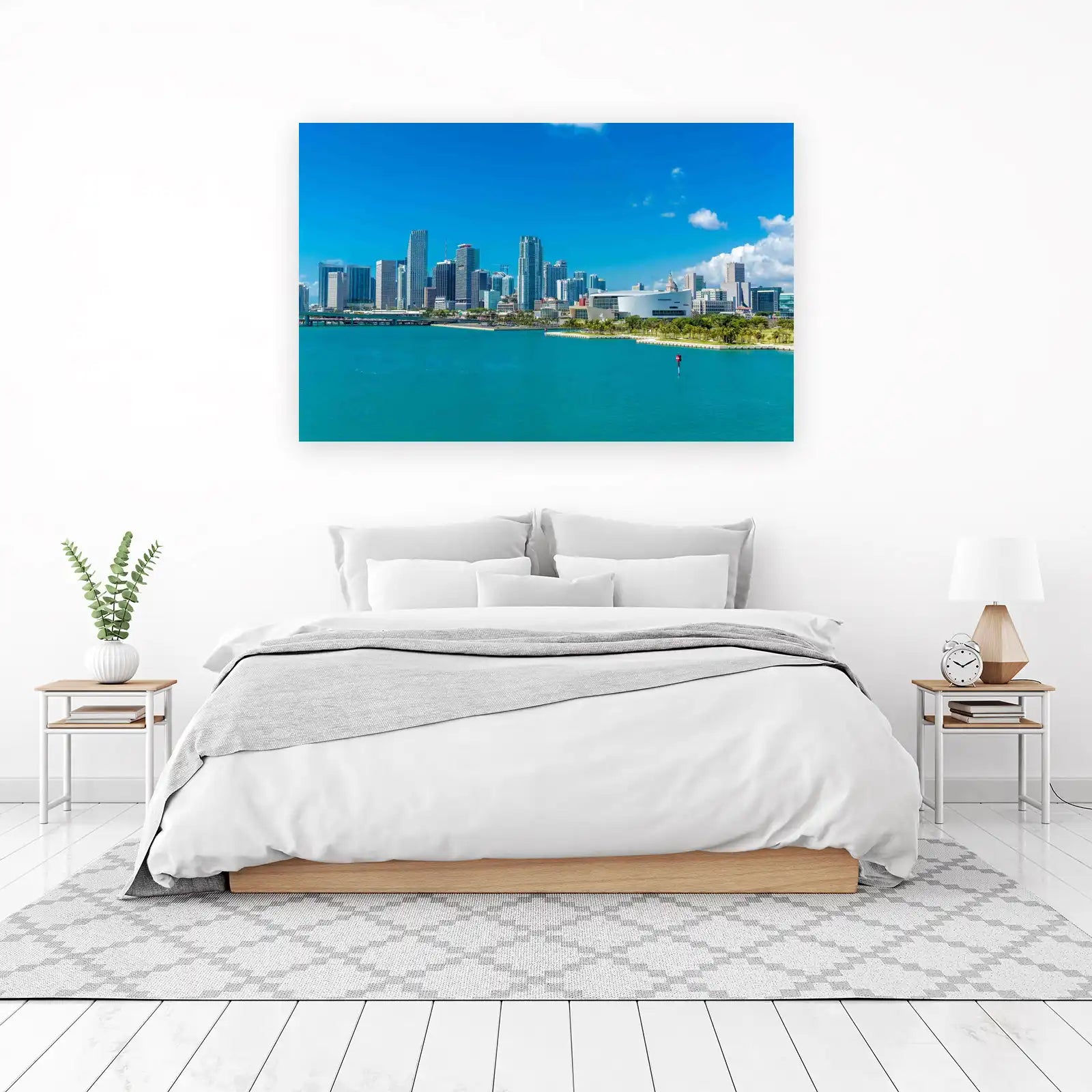 Vibrant Miami Skyline Coastal Wall Art