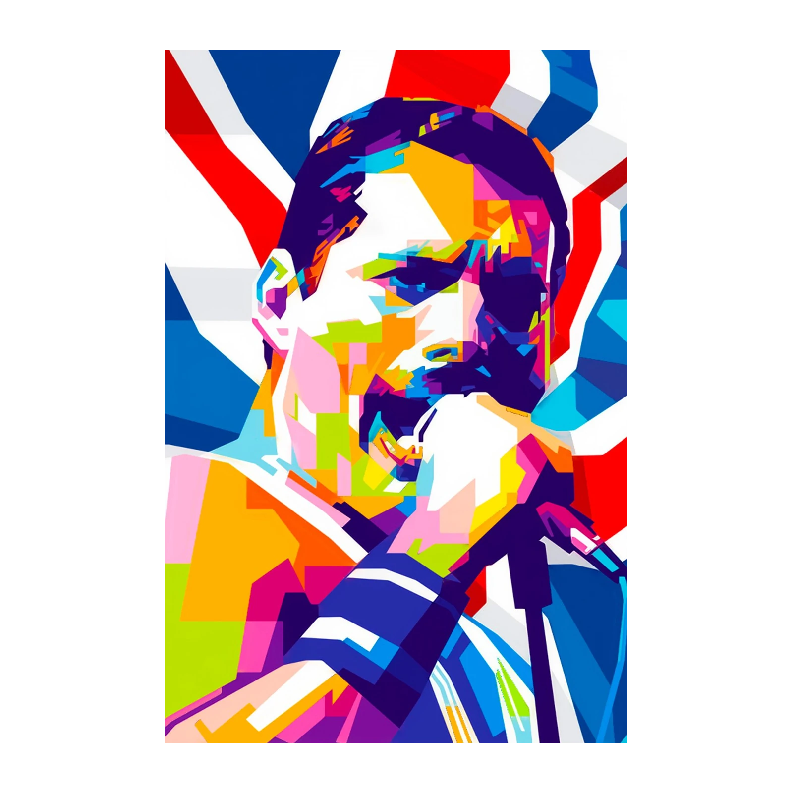 Iconic Freddie Mercury WPAP Wall Art