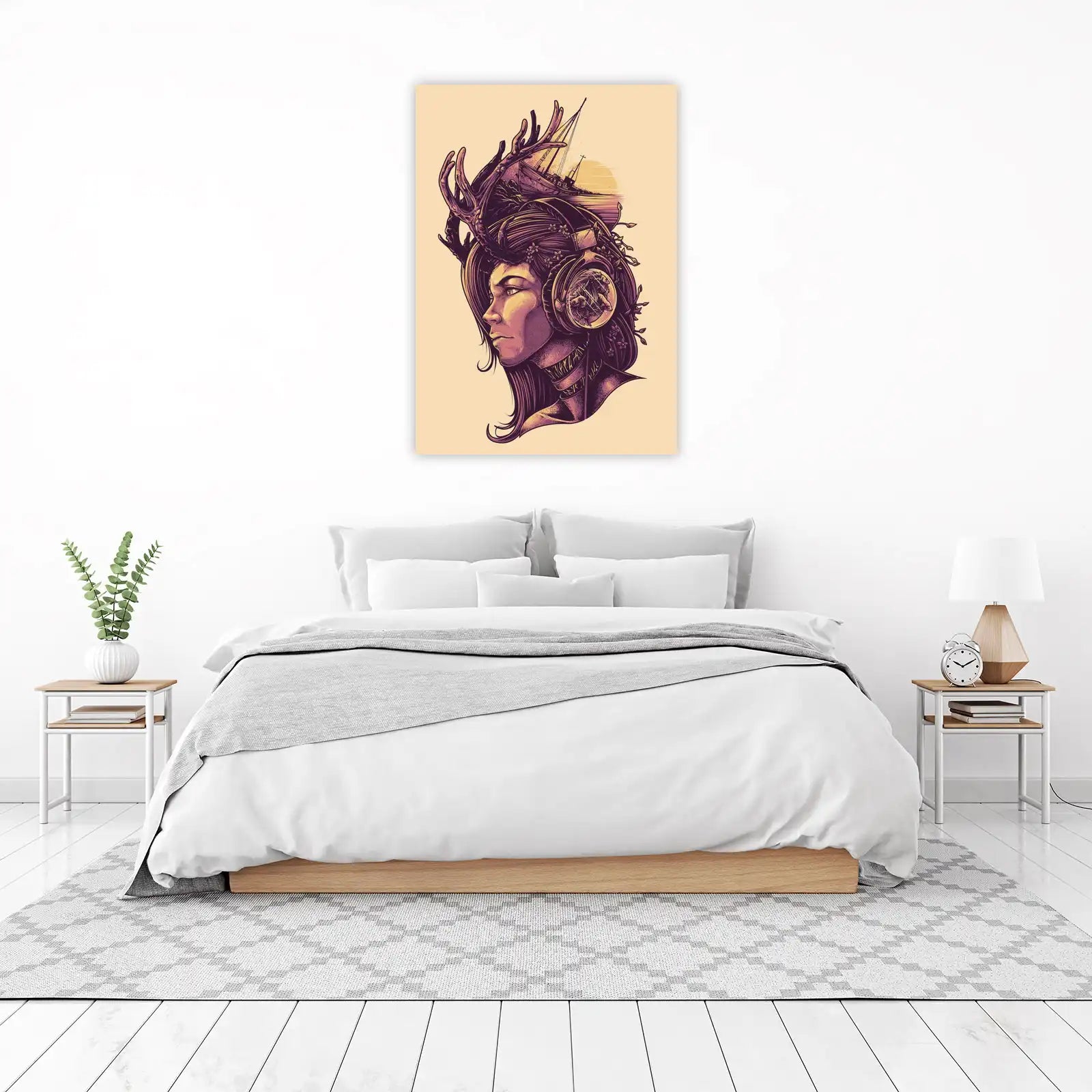 Mystic Aura Headphone Girl Wall Art