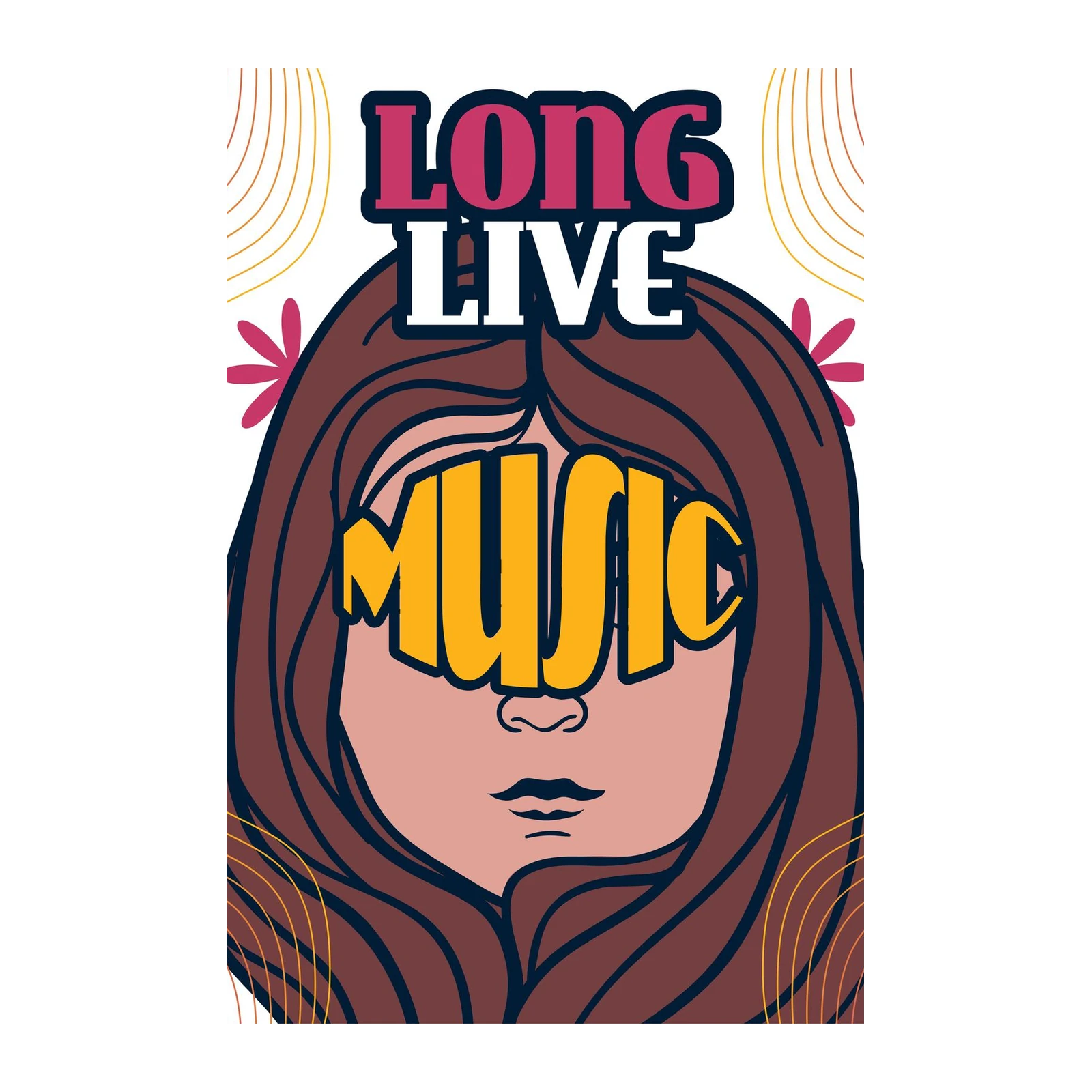 Retro Music Lover Portrait Wall Art