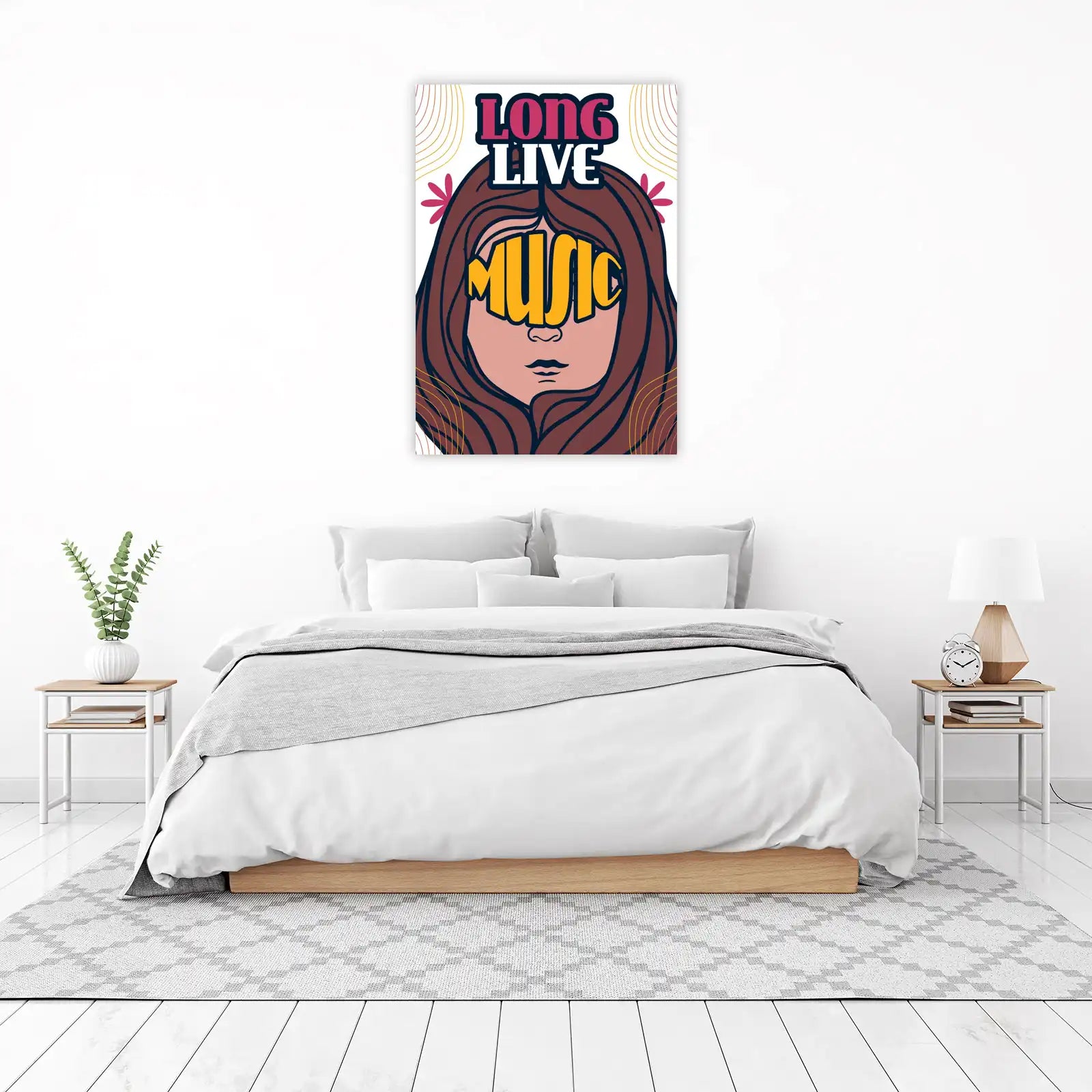 Retro Music Lover Portrait Wall Art