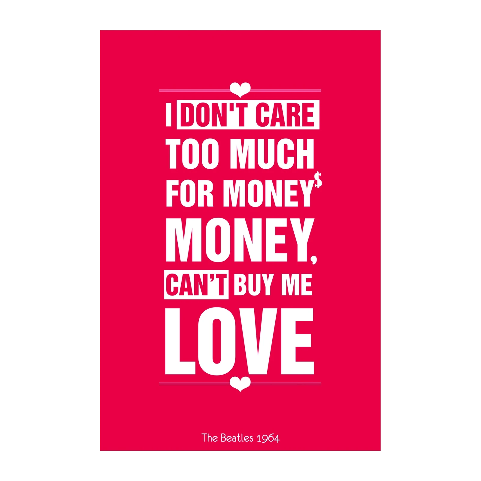 Beatles "Money Can't Buy Love" Wall Art