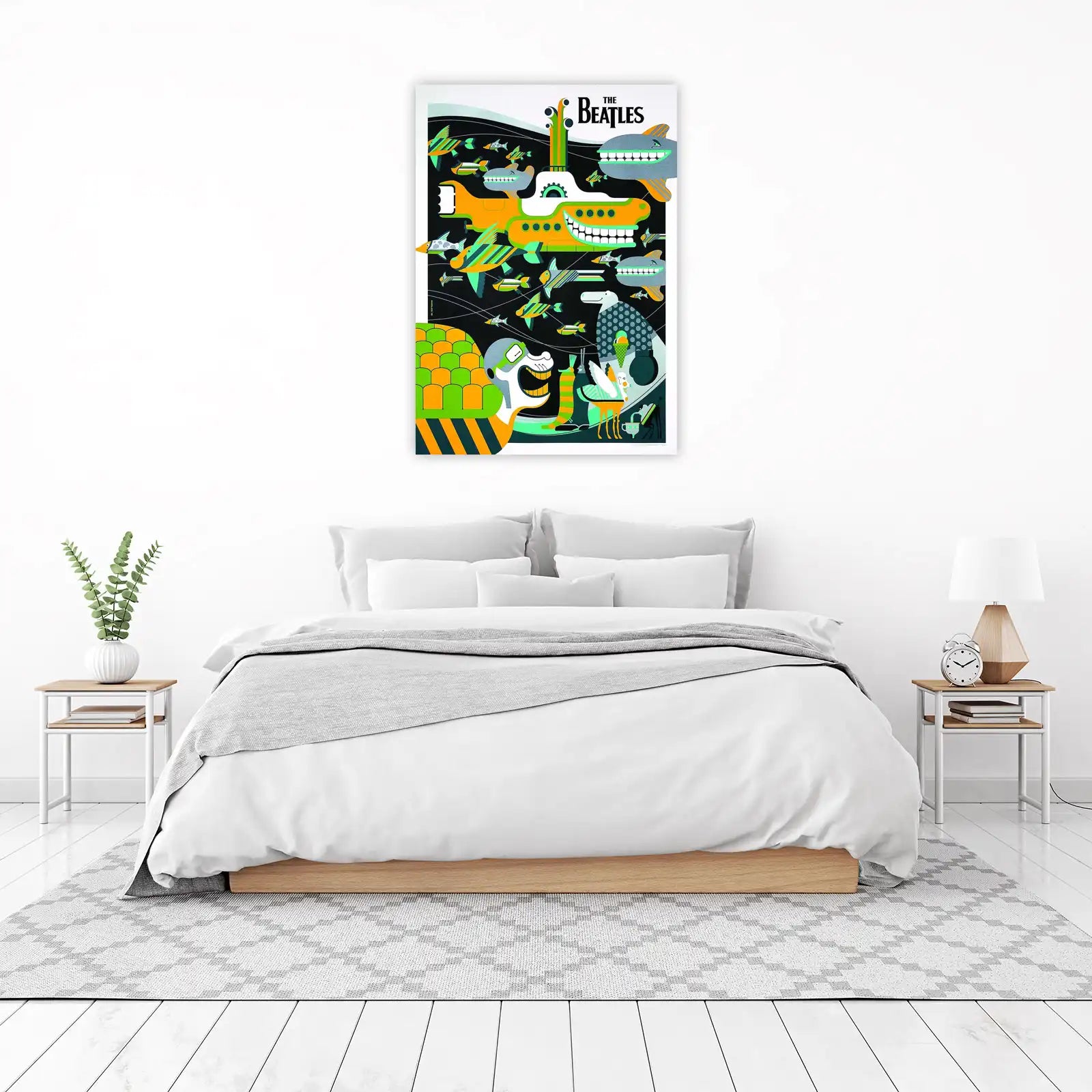 Psychedelic Yellow Submarine Beatles Wall Art