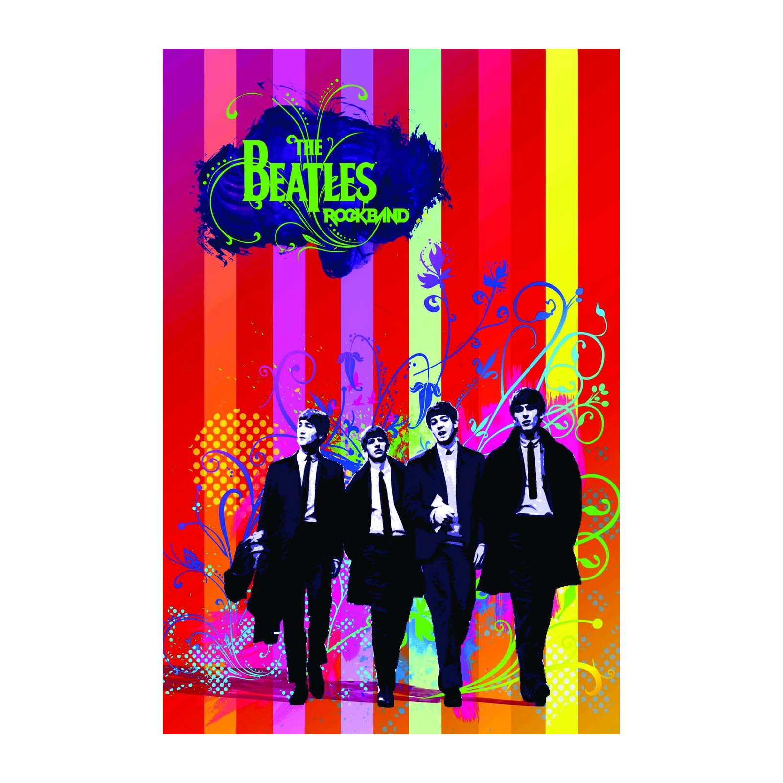 Vibrant Beatles Rockband Wall Art - Retro Wall Art