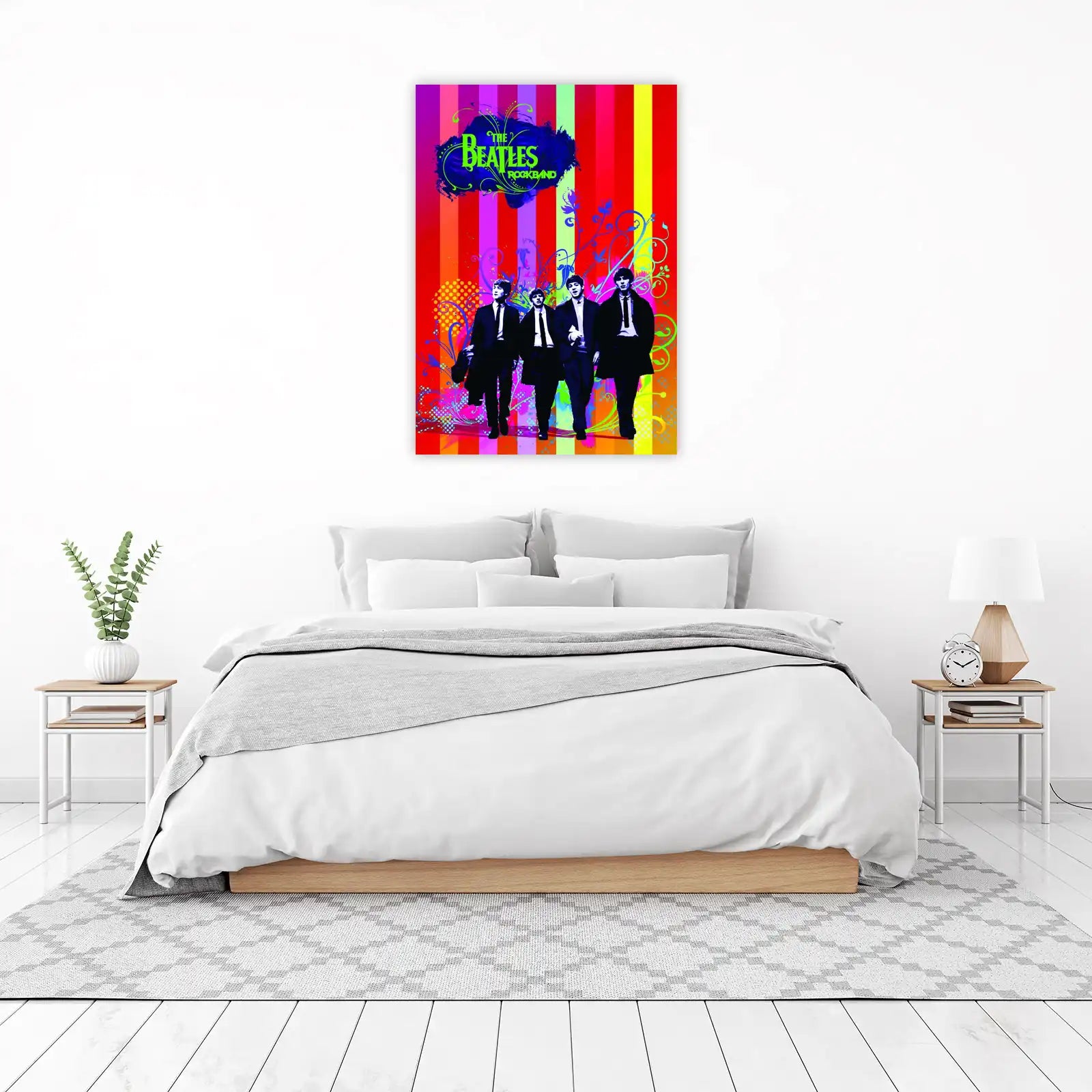 Vibrant Beatles Rockband Wall Art - Retro Wall Art