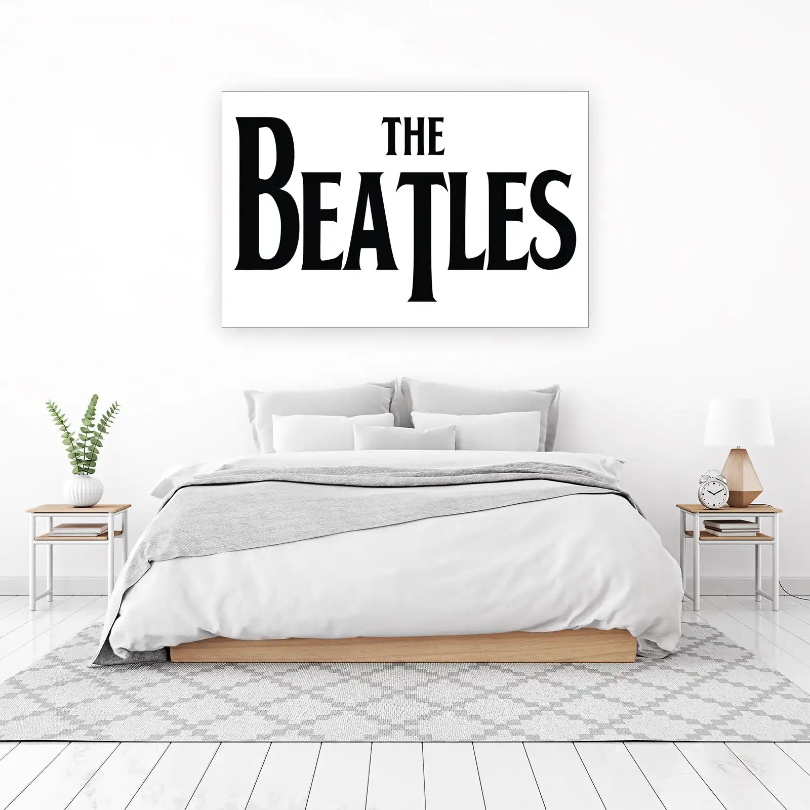Iconic The Beatles Logo Black & White Wall Art