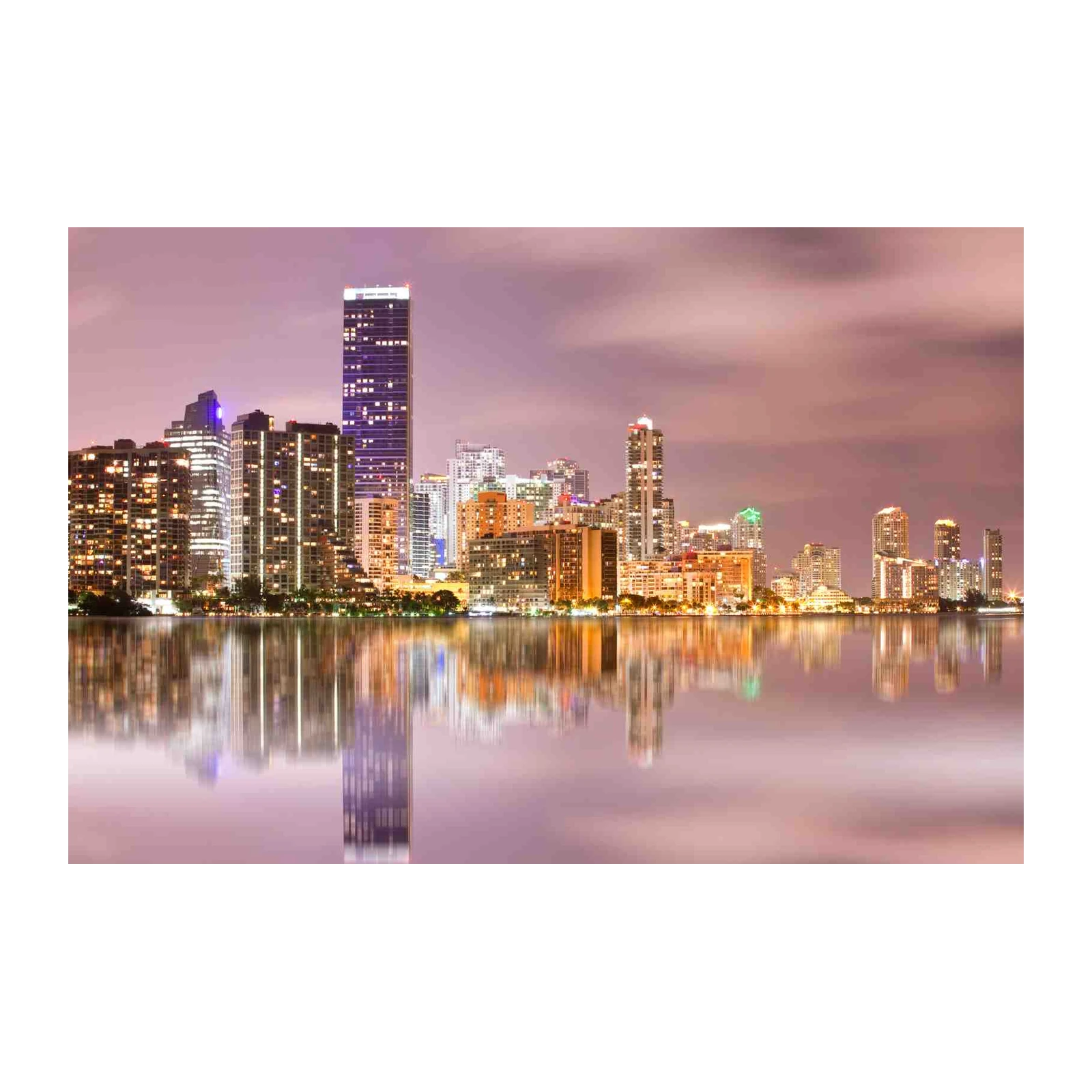 Miami Skyline Reflection Wall Art