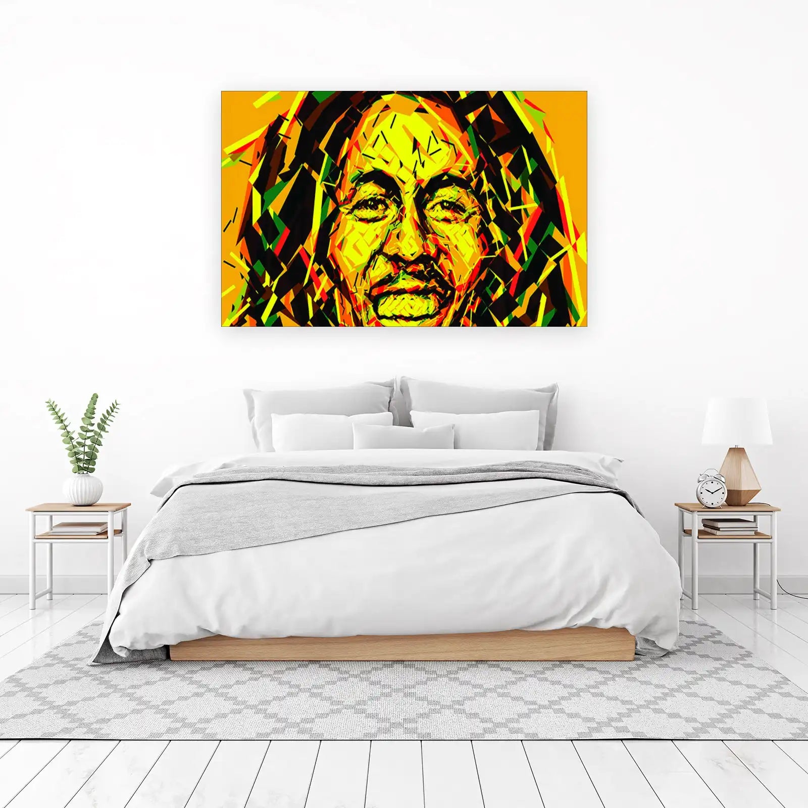 Vibrant Bob Marley Abstract Wall Art