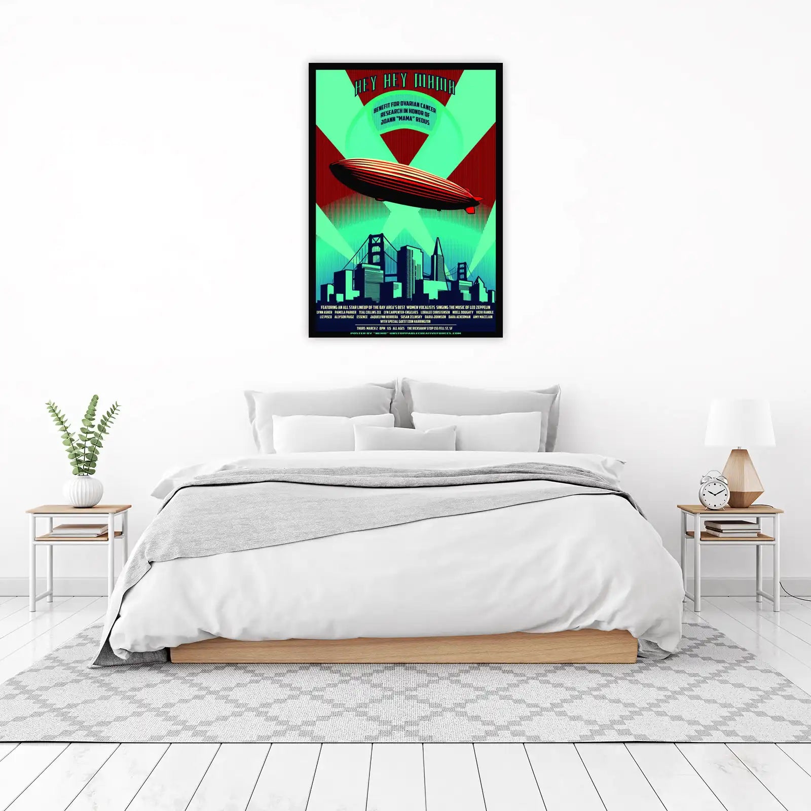 Vintage Airship Cityscape Wall Art