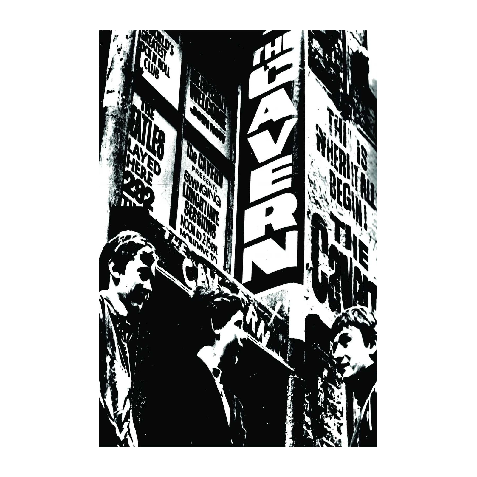 Iconic Cavern Club Beatles B&W Wall Art