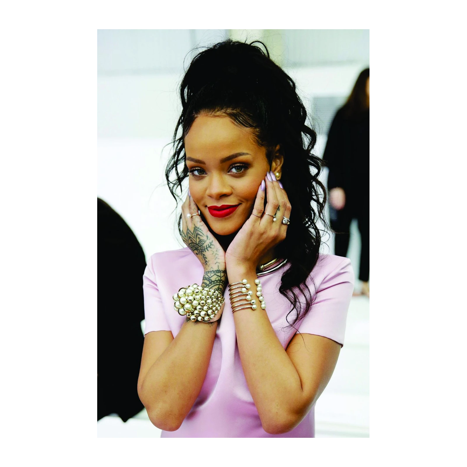 Rihanna Portrait Bold Red Lips Wall Art