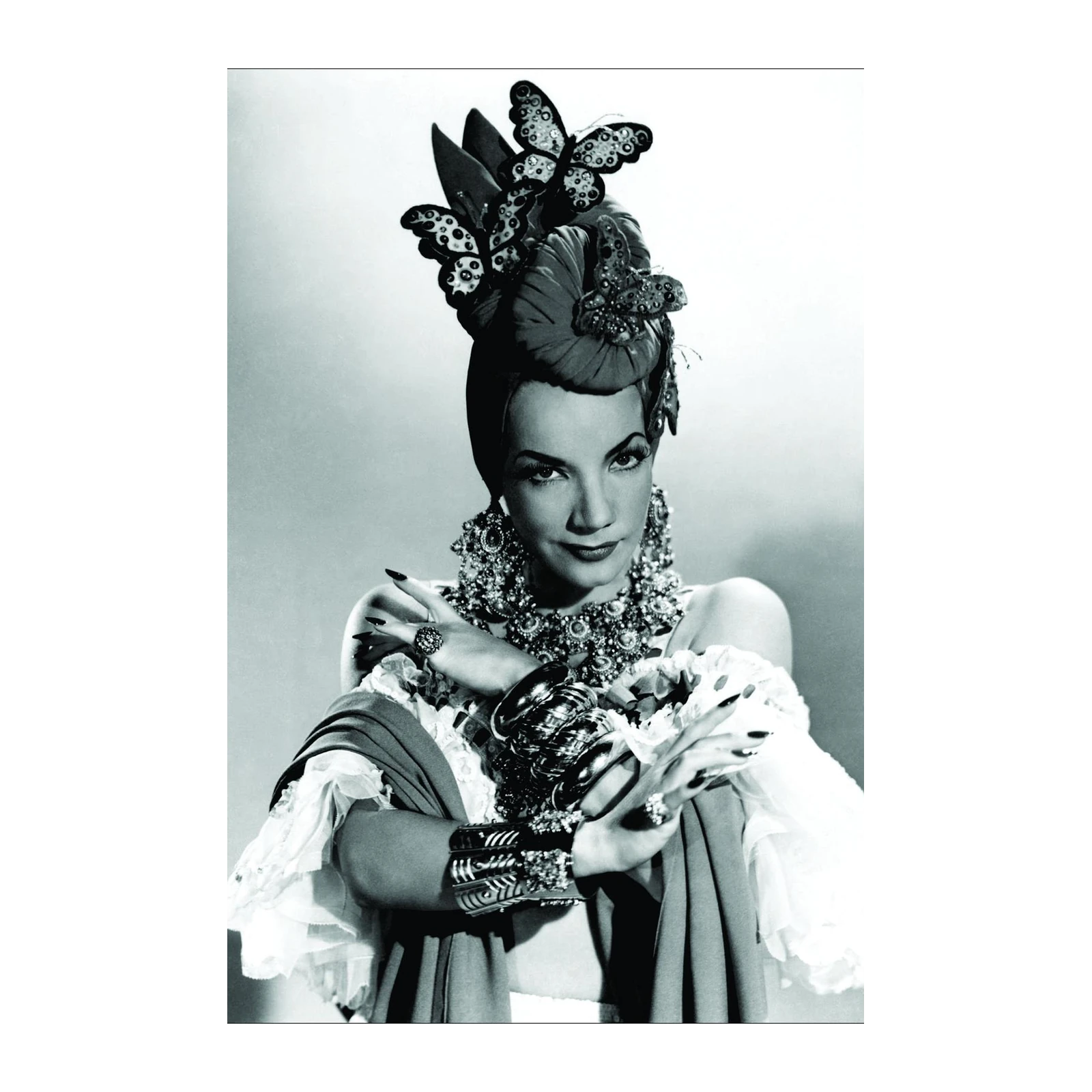 Elegant Butterfly Headdress Woman Wall Art