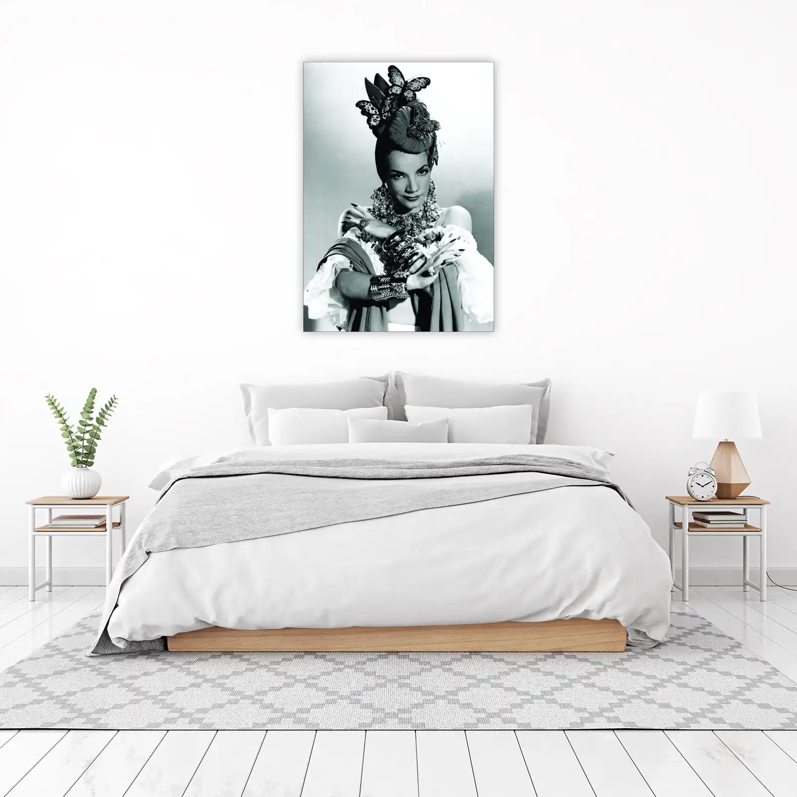 Elegant Butterfly Headdress Woman Wall Art
