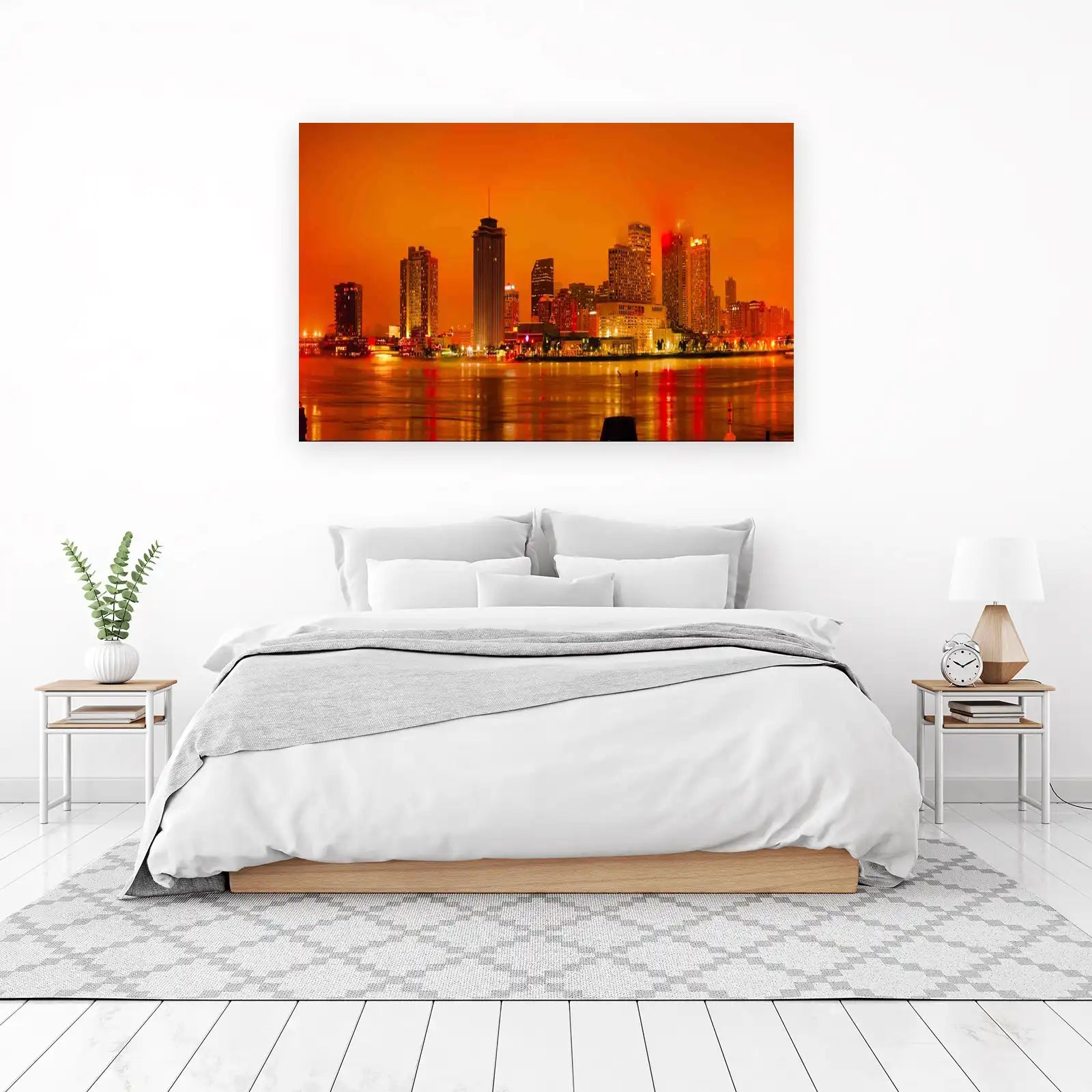 New Orleans Skyline Sunset Wall Art