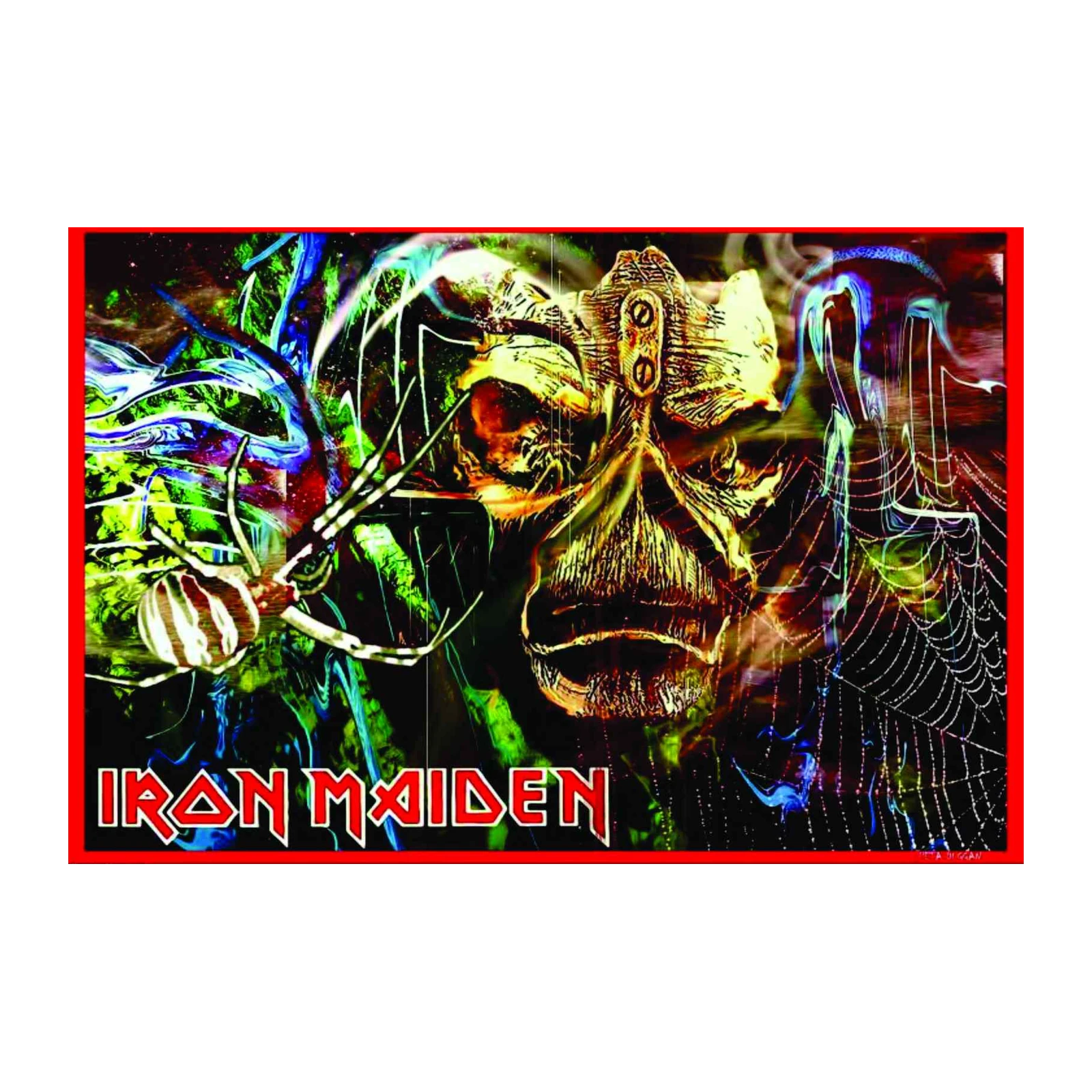 Iron Maiden Eddie Spider Web Wall Art