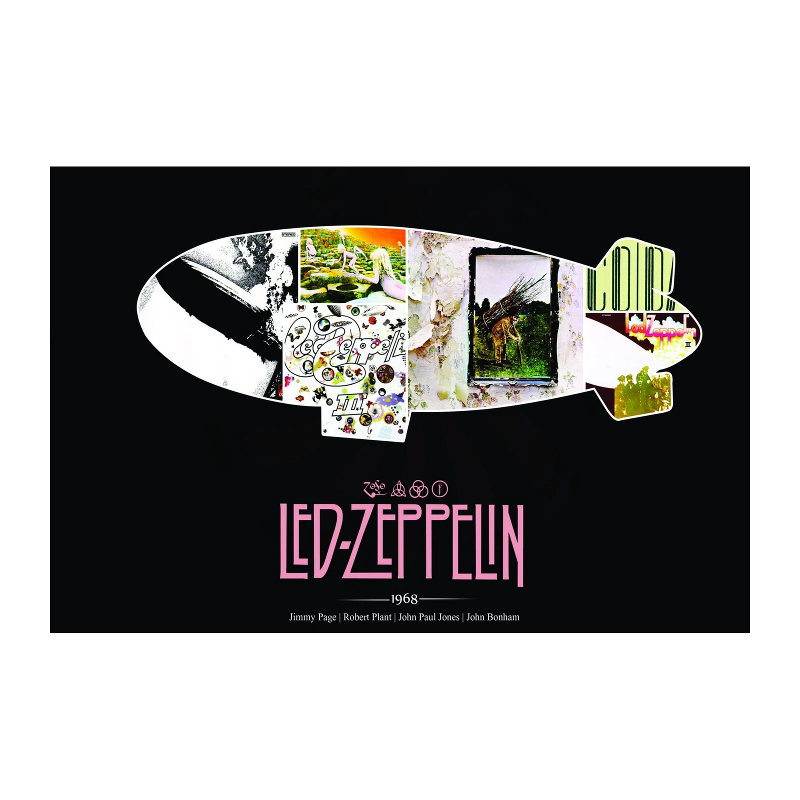 Retro Led Zeppelin Album Art Wall Art