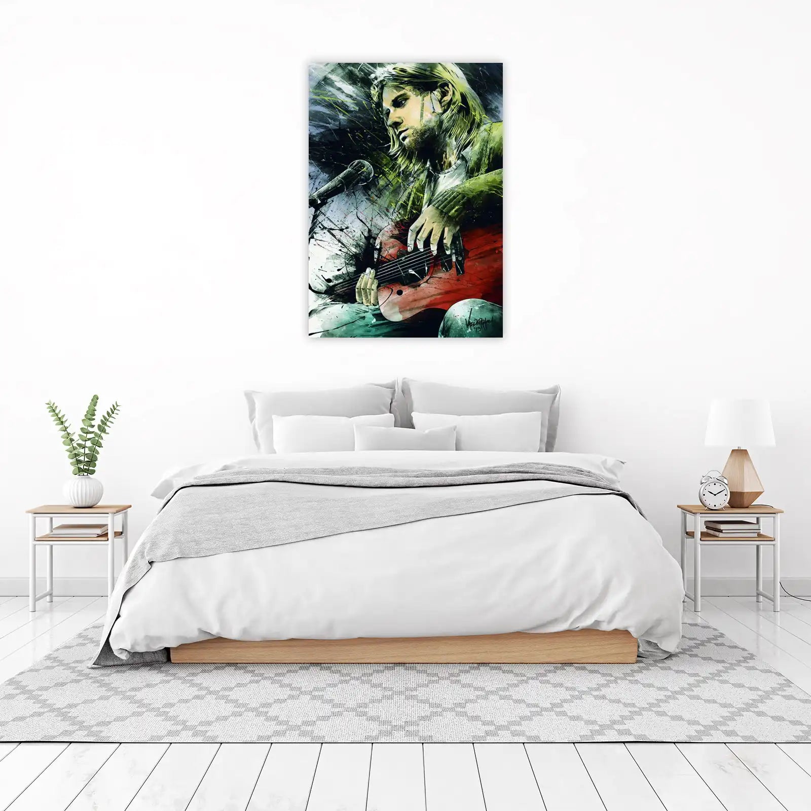 Iconic Grunge Rock Legend Guitar Wall Art