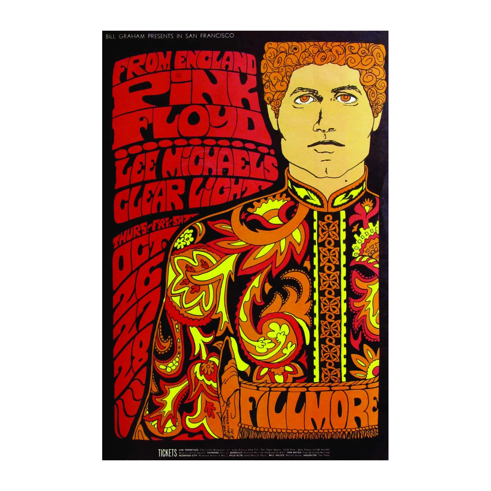 Psychedelic Pink Floyd Fillmore Concert Wall Art