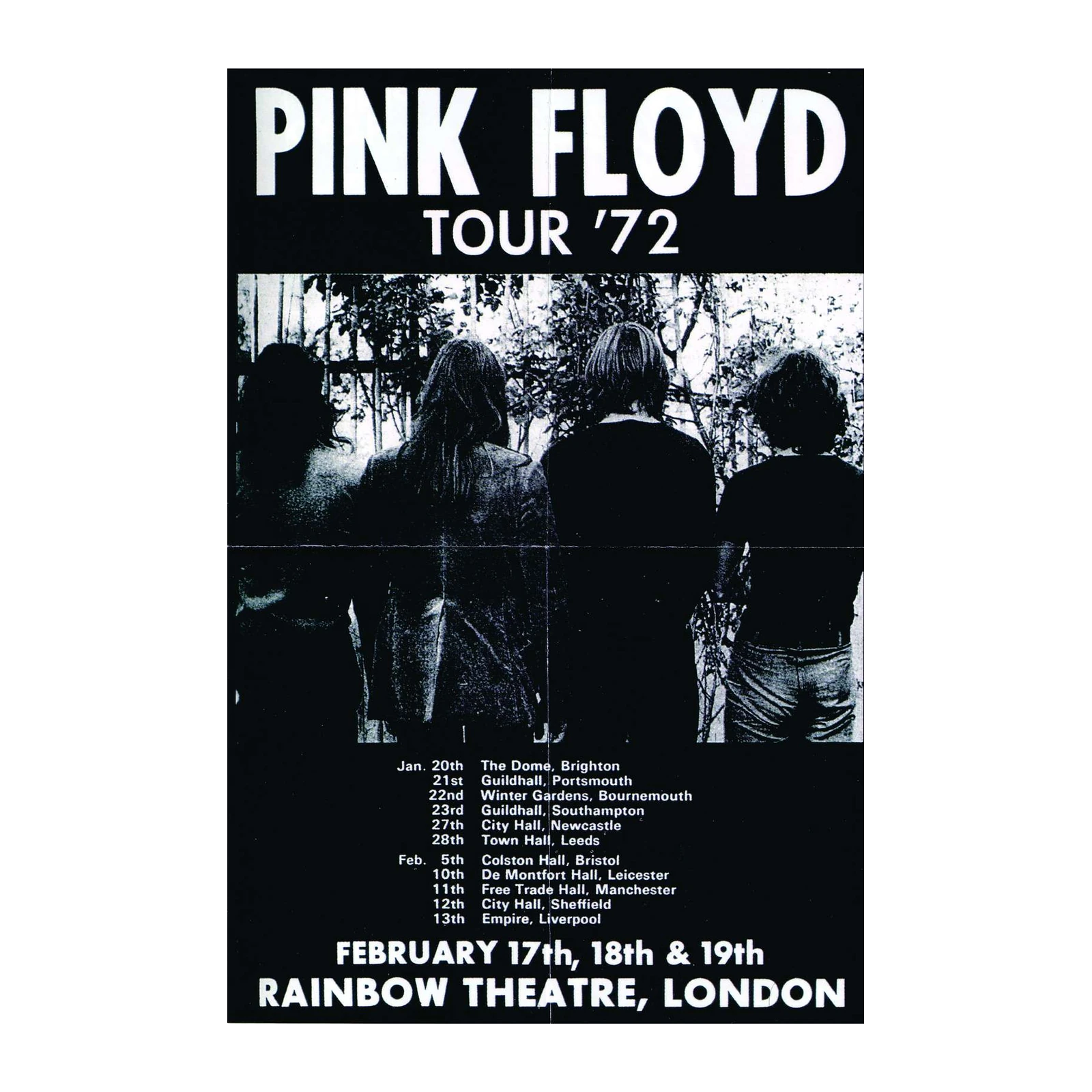 Iconic Pink Floyd '72 Tour Band Wall Art