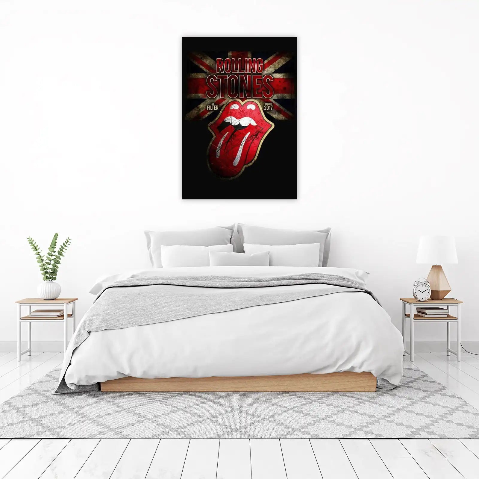 Rolling Stones Iconic Lips Union Jack Wall Art