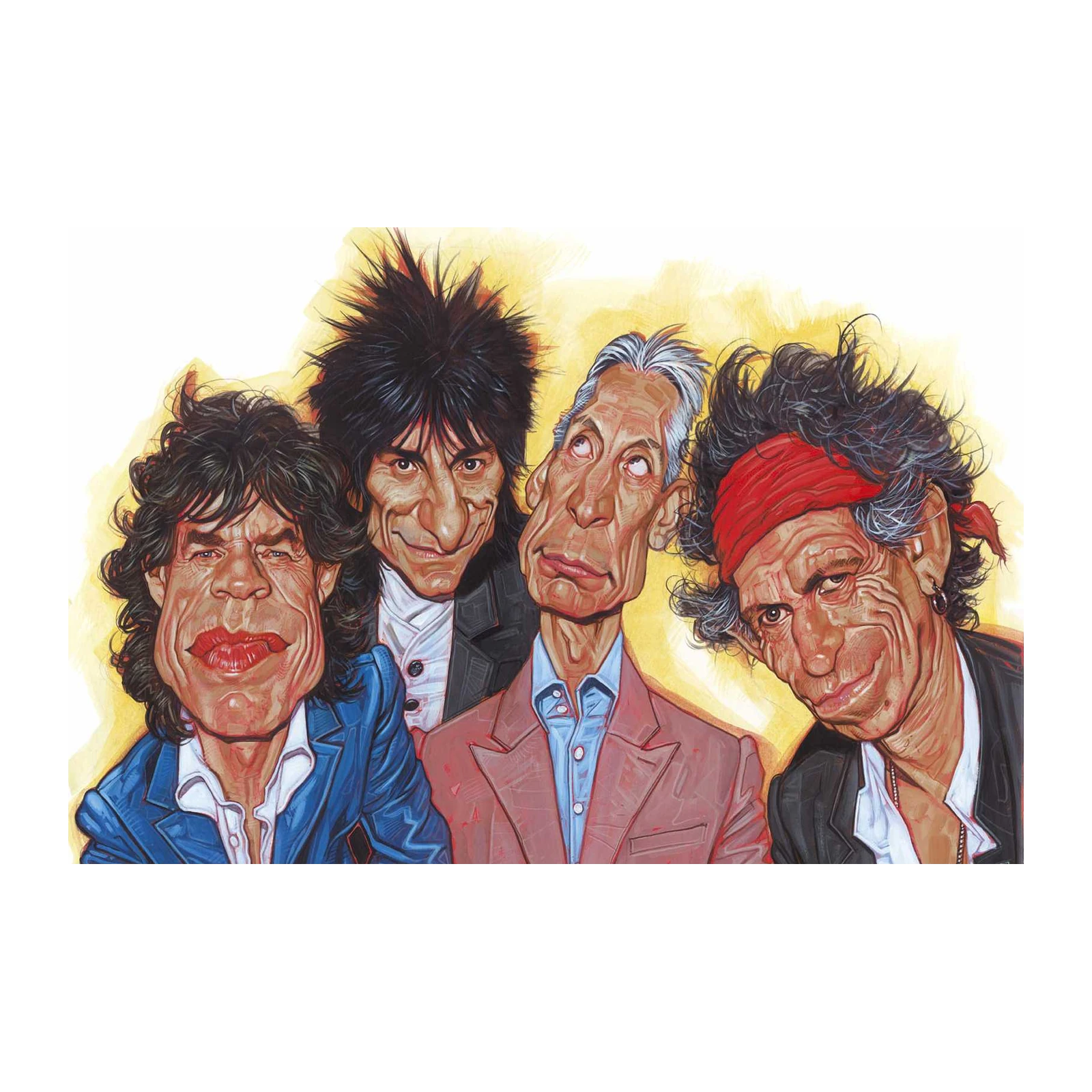 Rolling Stones Caricature Rock Legends Wall Art