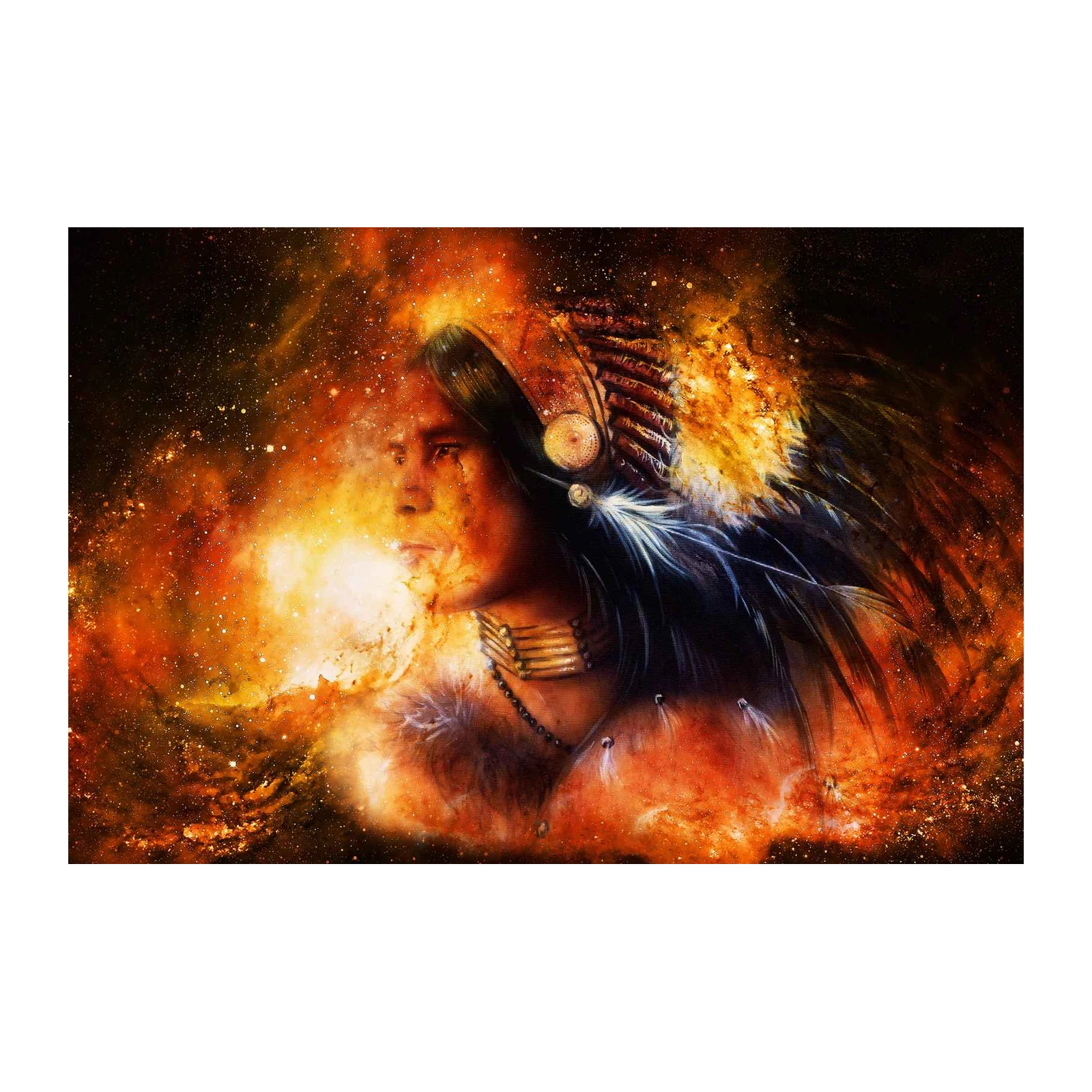 Native American Spirit Cosmic Glow Wall Art