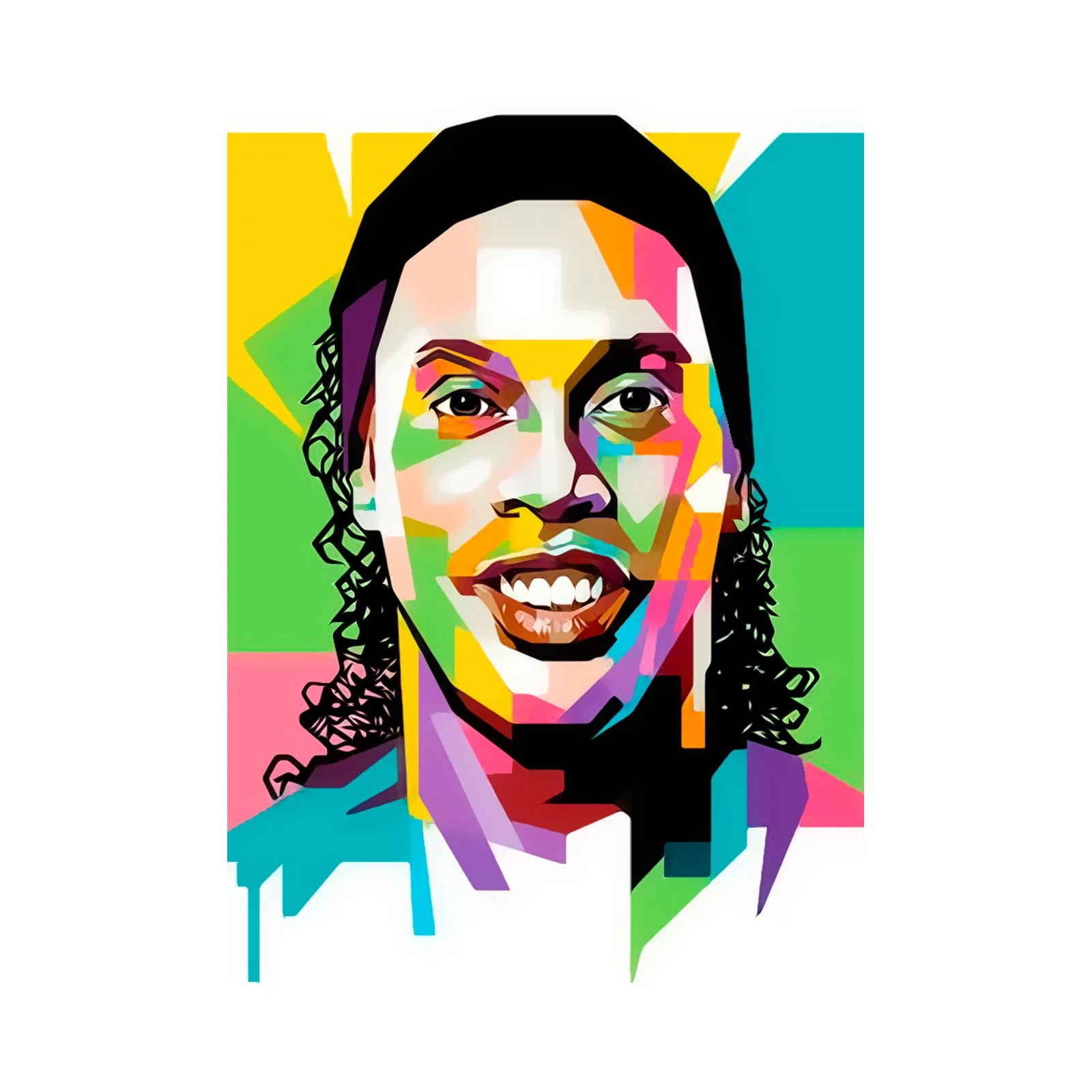 Vibrant Ronaldinho Pop Art Wall Art