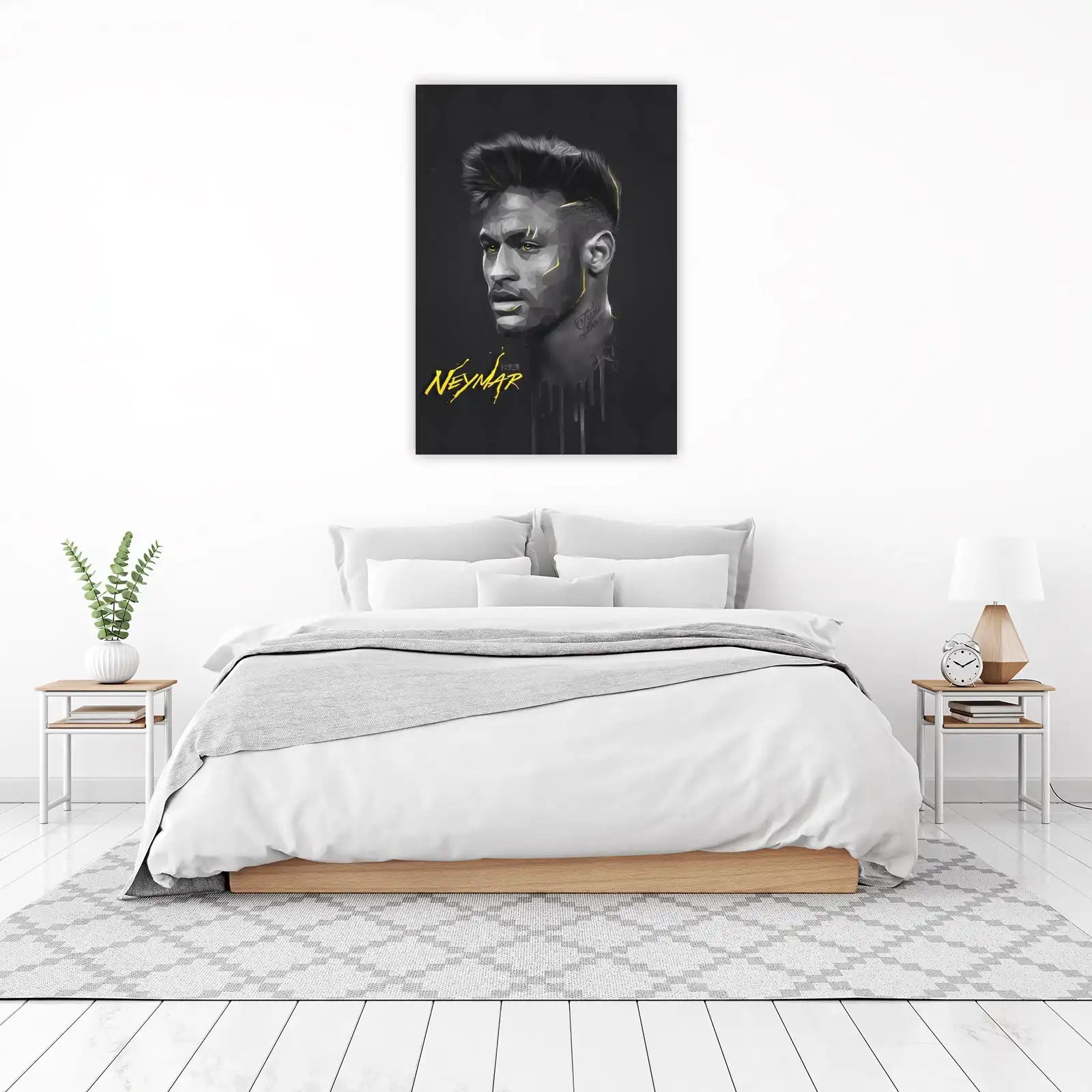 Neymar Futuristic Yellow Art Wall Art