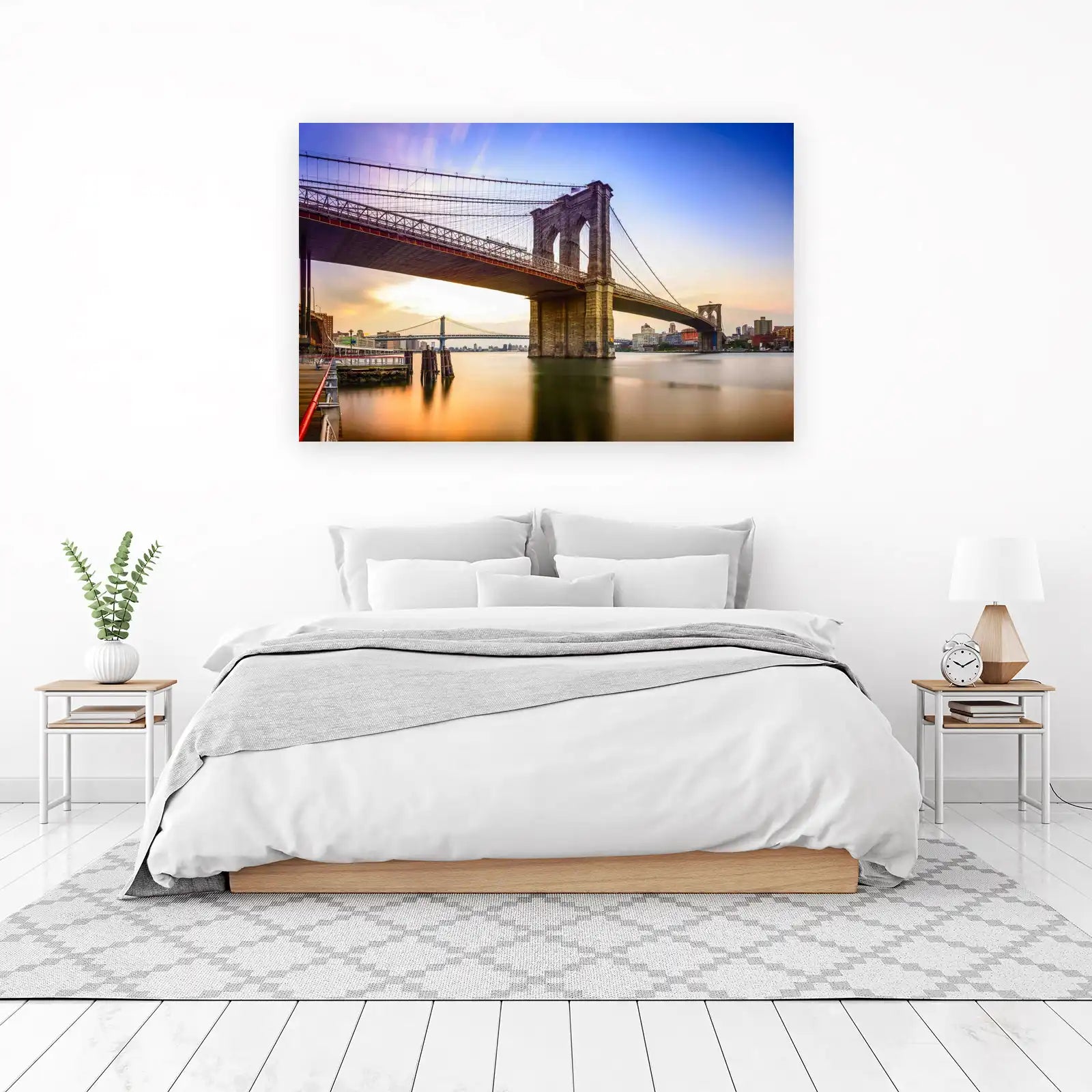 Iconic Brooklyn Bridge Sunset Wall Art