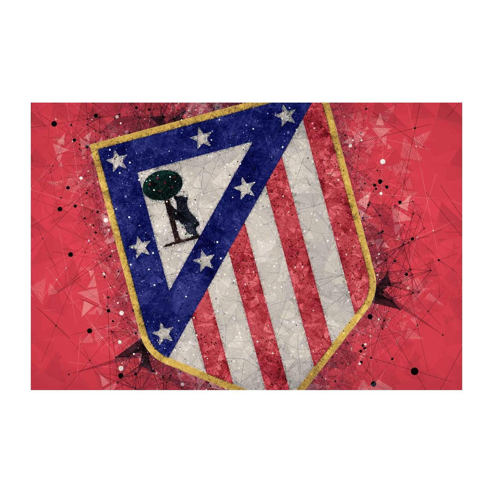 Atletico Madrid Crest Abstract Art Wall Art