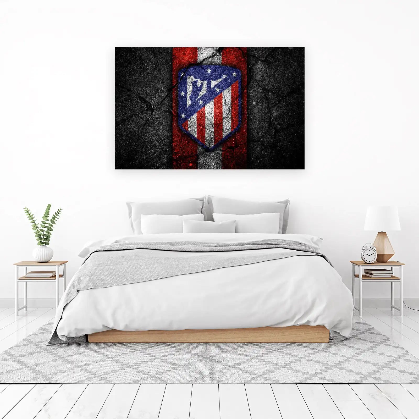 Bold Atletico Madrid Shield Textured Wall Art