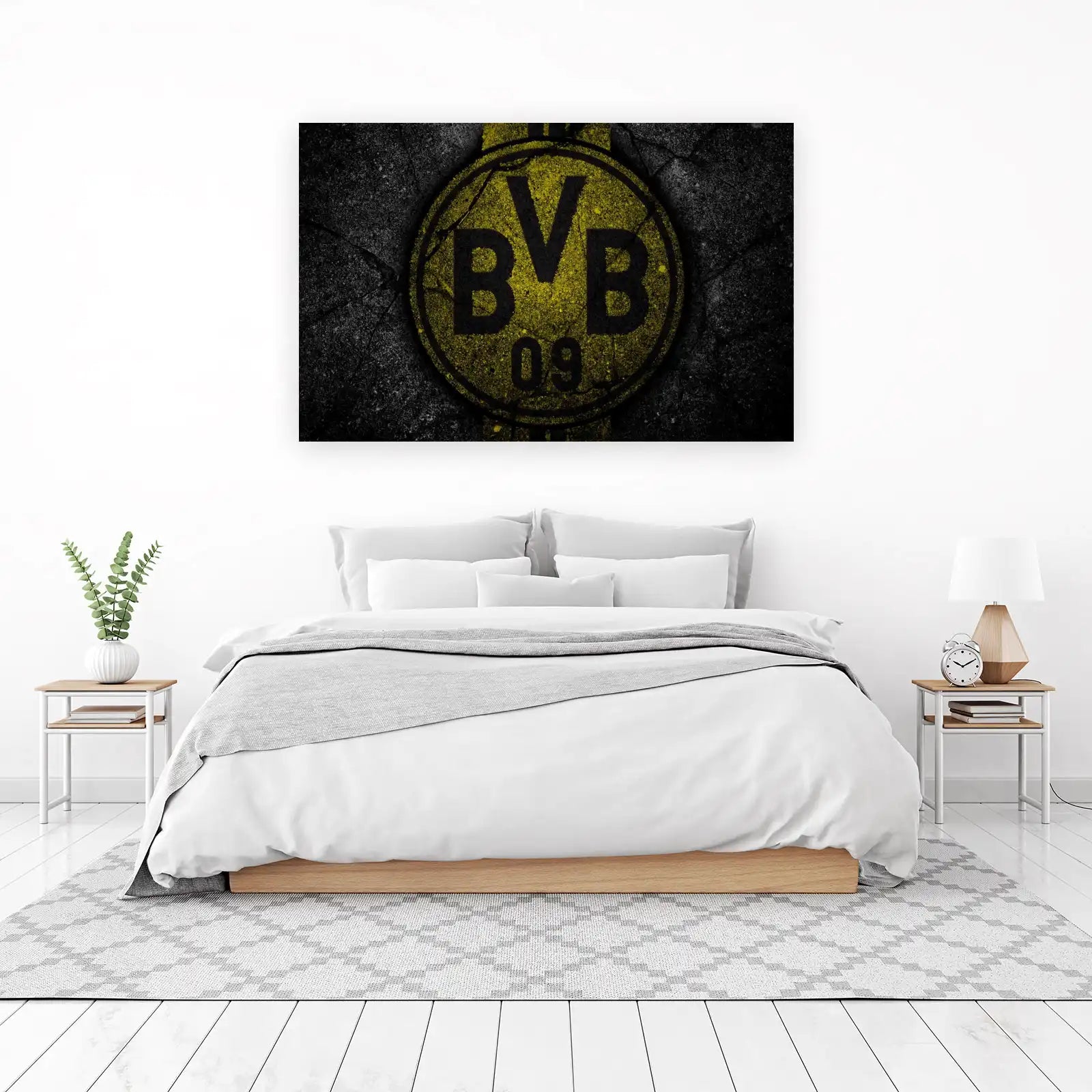BVB Dortmund Grunge Logo Wall Art