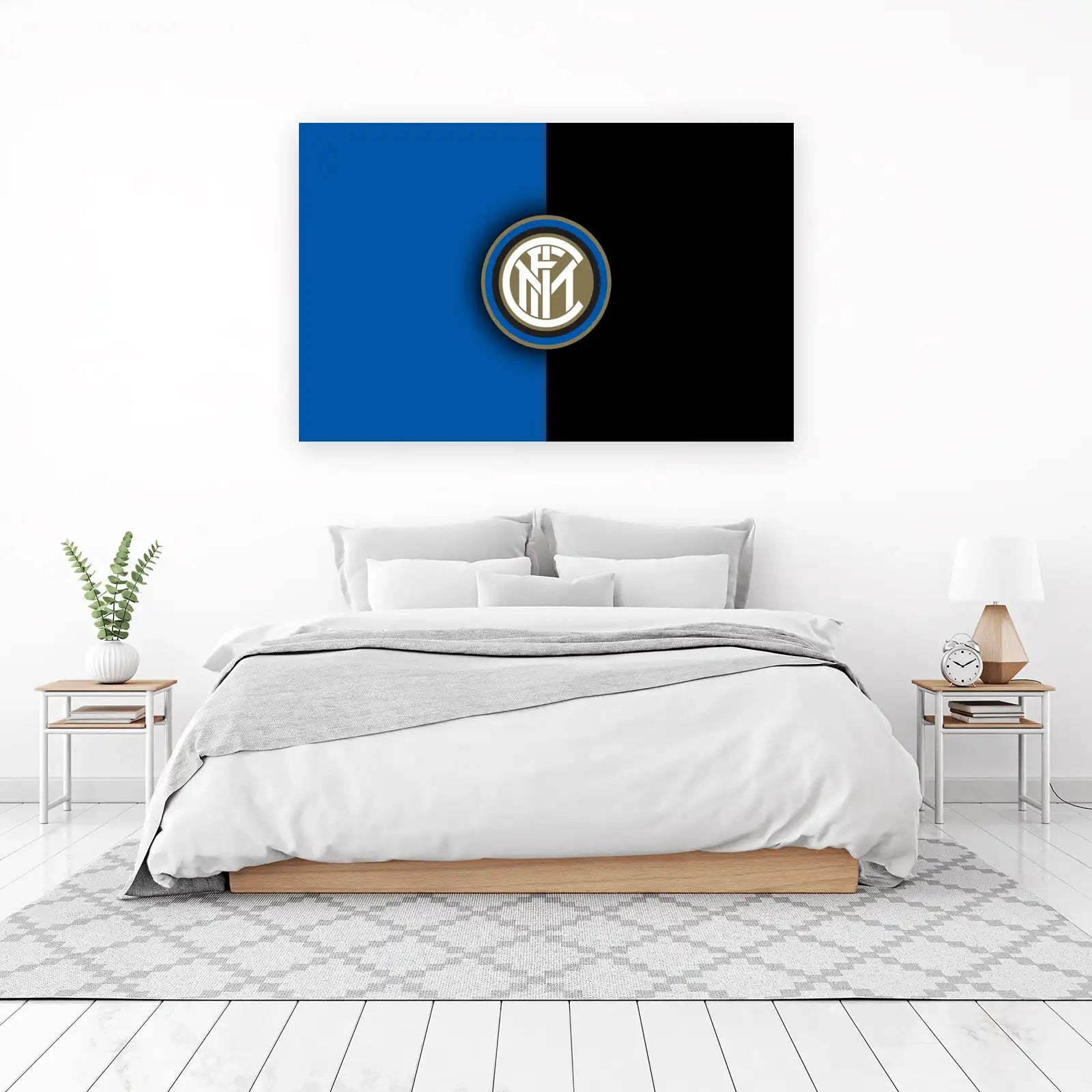 Inter Milan Logo Blue Black Wall Art