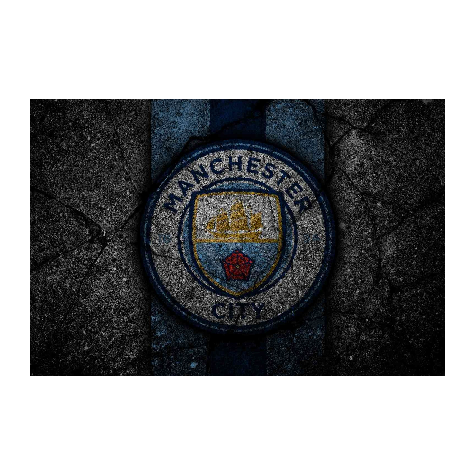 Manchester City FC Textured Emblem Wall Art