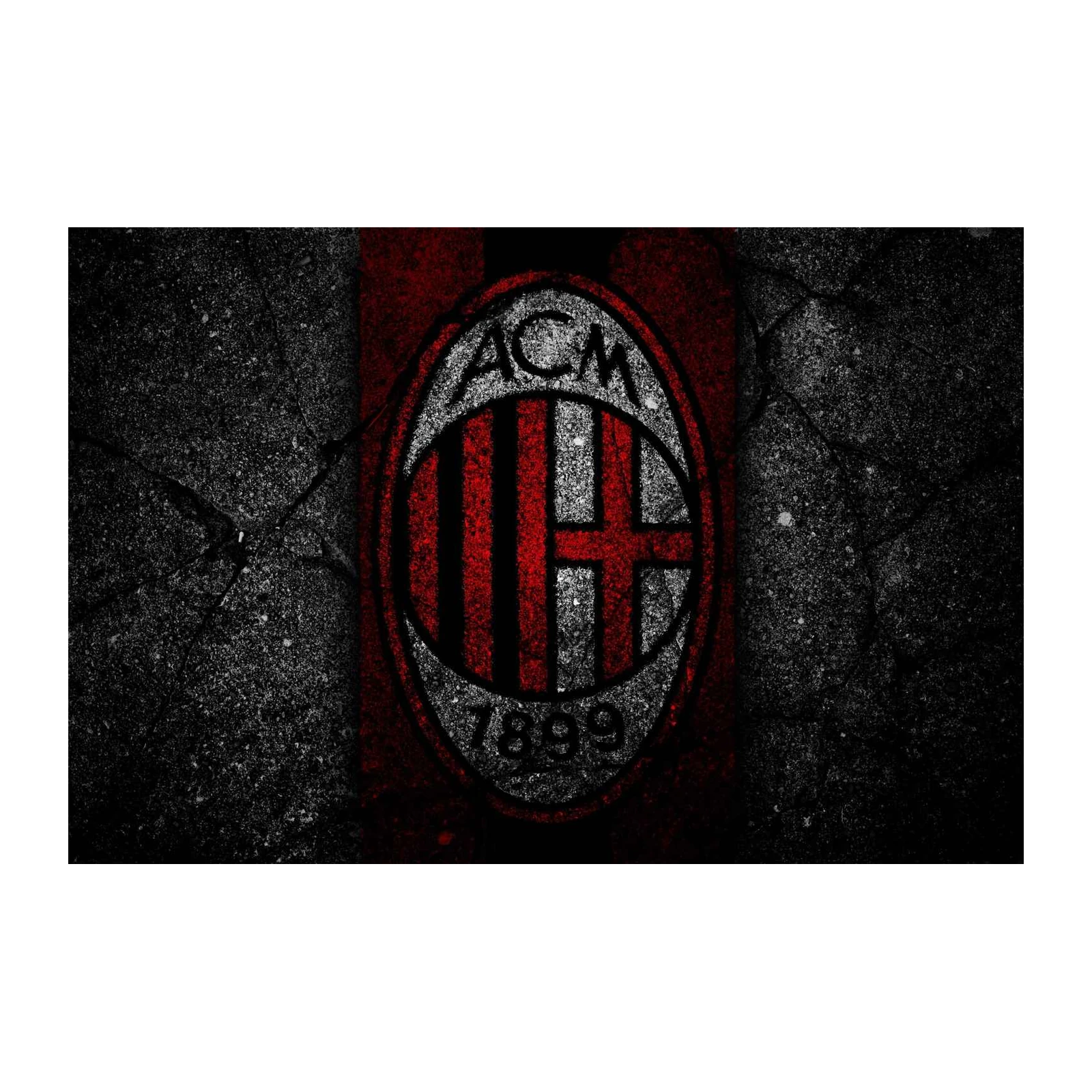 AC Milan Grunge Logo Wall Art