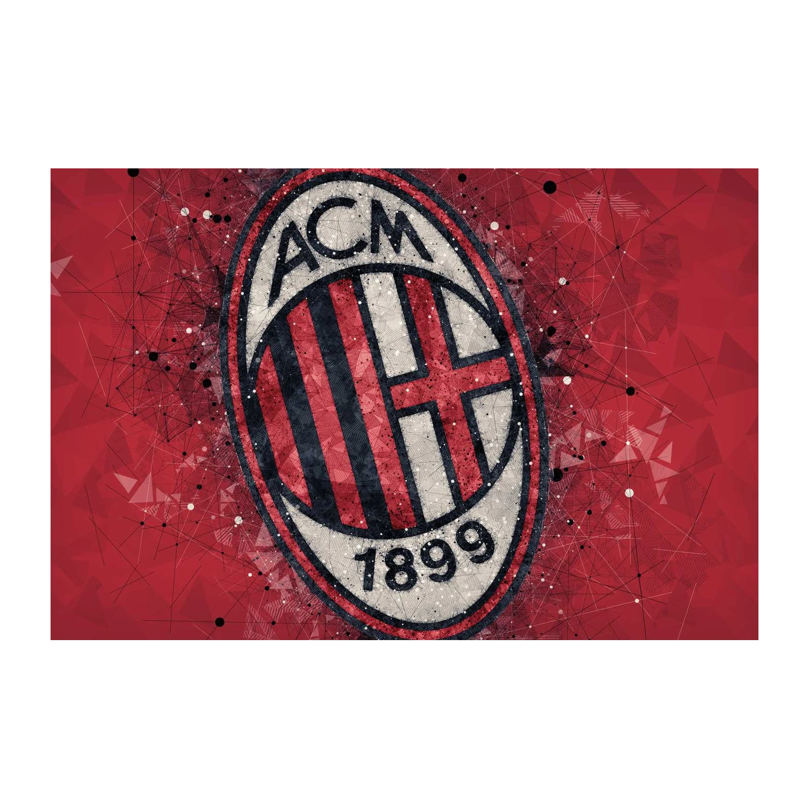 Dynamic AC Milan Logo Abstract Wall Art