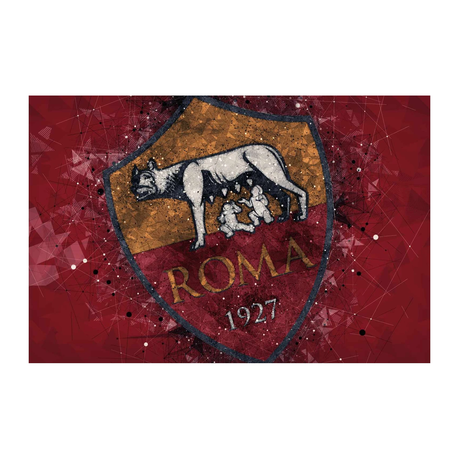 AS Roma Crest Abstract Art Wall Art