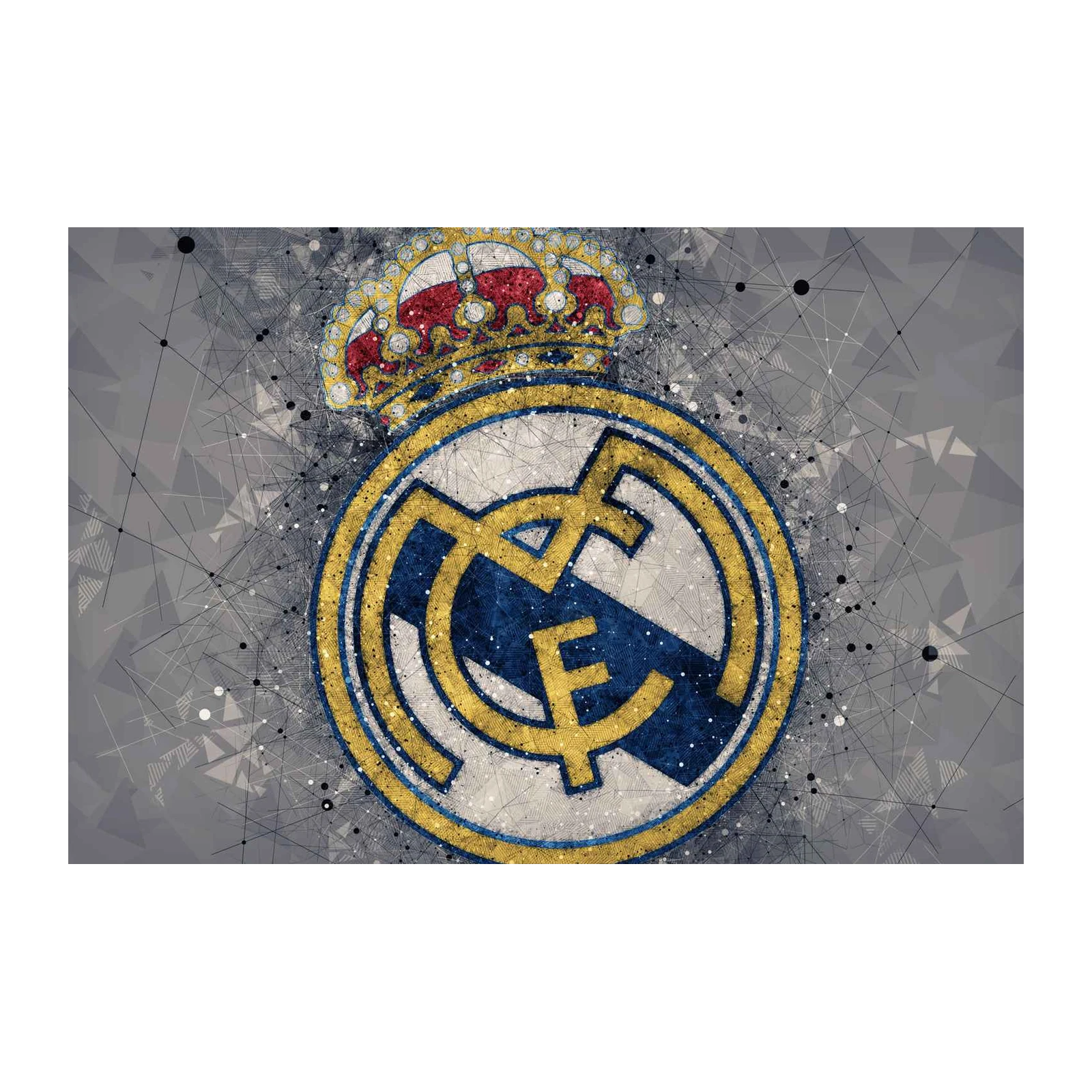 Real Madrid Crowned Logo Abstract Wall Art