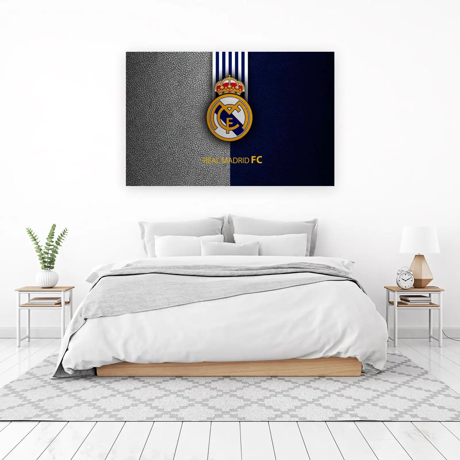 Real Madrid FC Crest Leather Texture Wall Art
